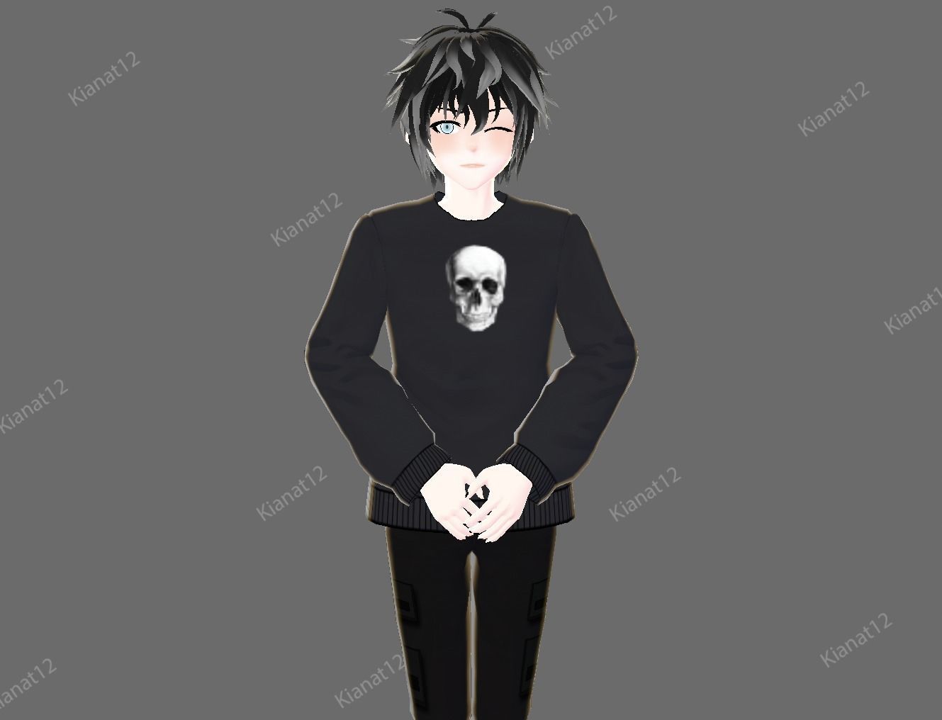 3d anime male avatar for vrchat and for gaming  Low-poly 3D model_20