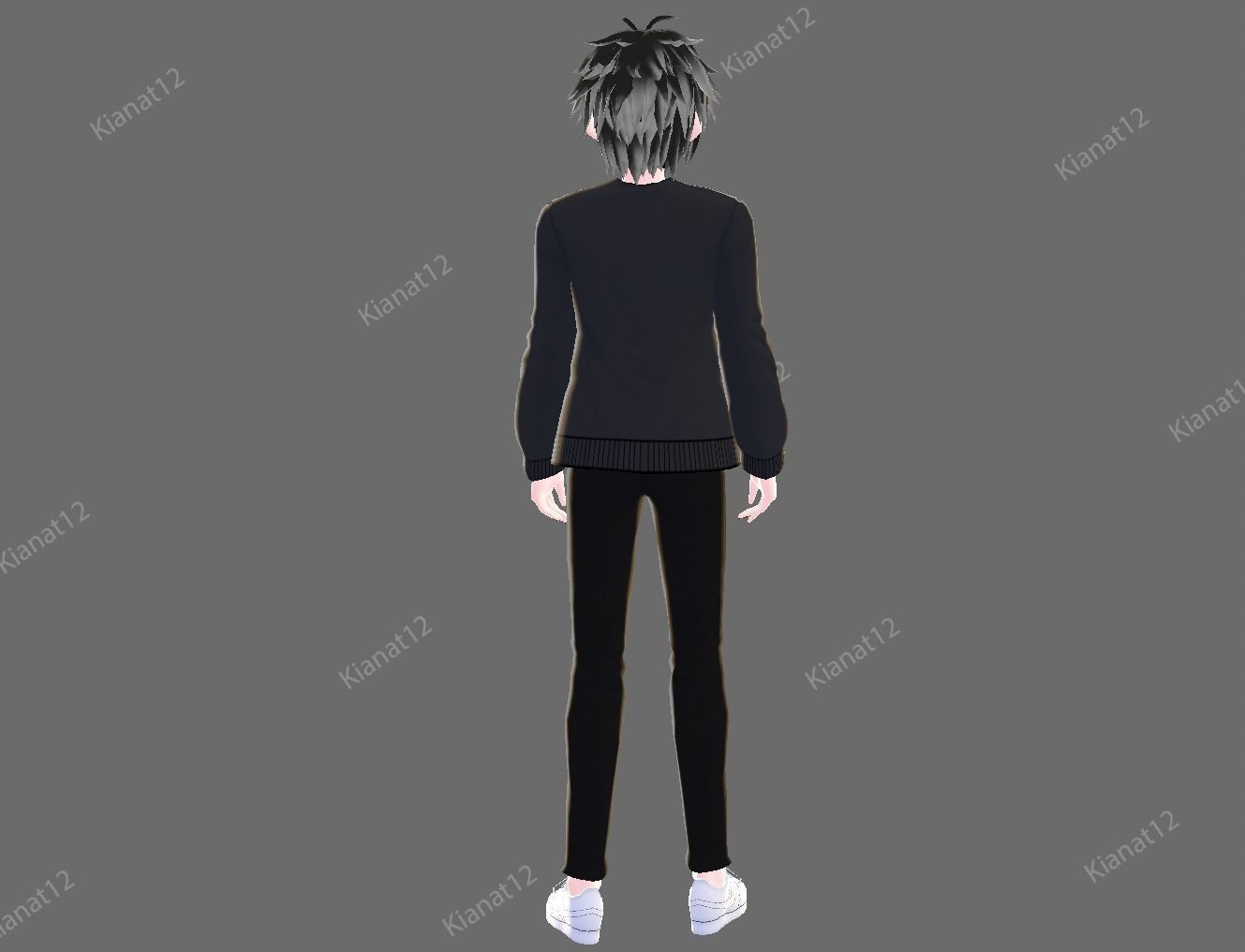 3d anime male avatar for vrchat and for gaming  Low-poly 3D model_19