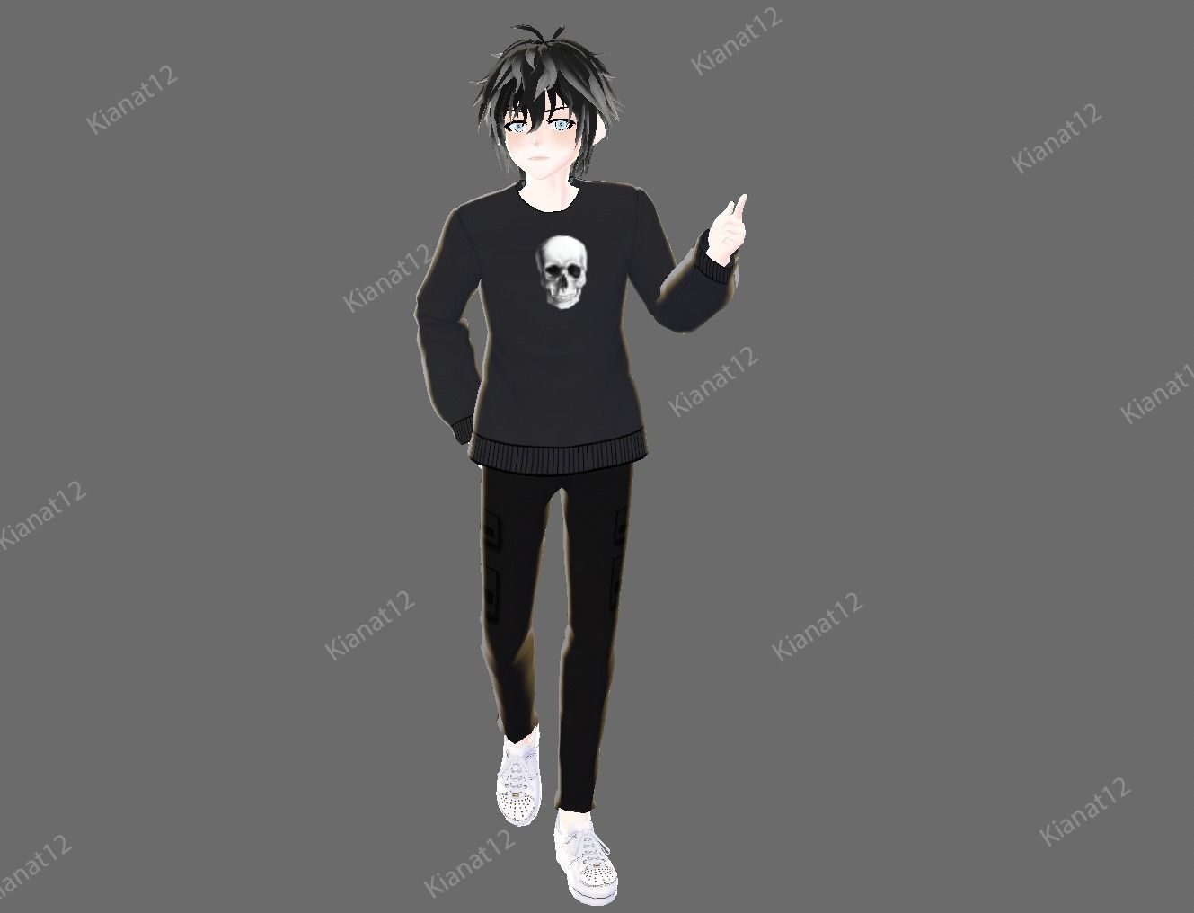 3d anime male avatar for vrchat and for gaming  Low-poly 3D model_5