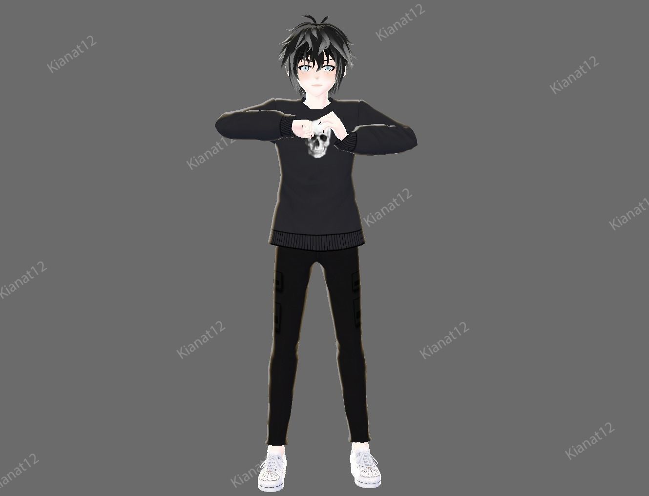 3d anime male avatar for vrchat and for gaming  Low-poly 3D model_8
