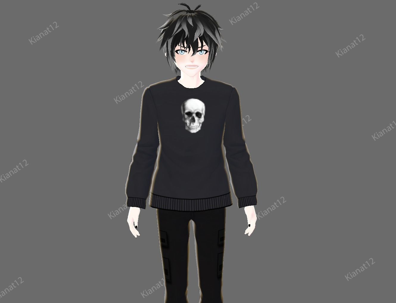 3d anime male avatar for vrchat and for gaming  Low-poly 3D model_12