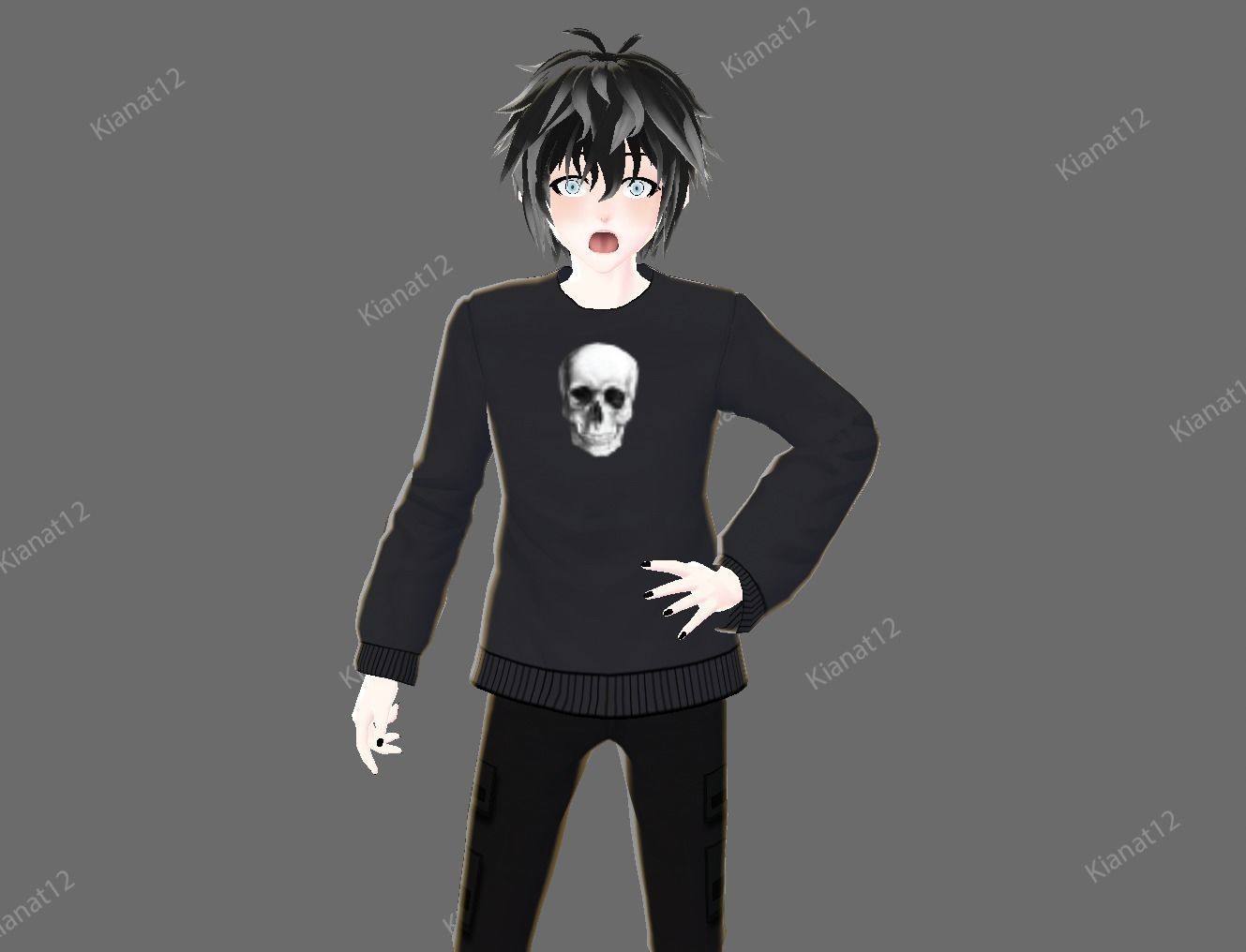 3d anime male avatar for vrchat and for gaming  Low-poly 3D model_21