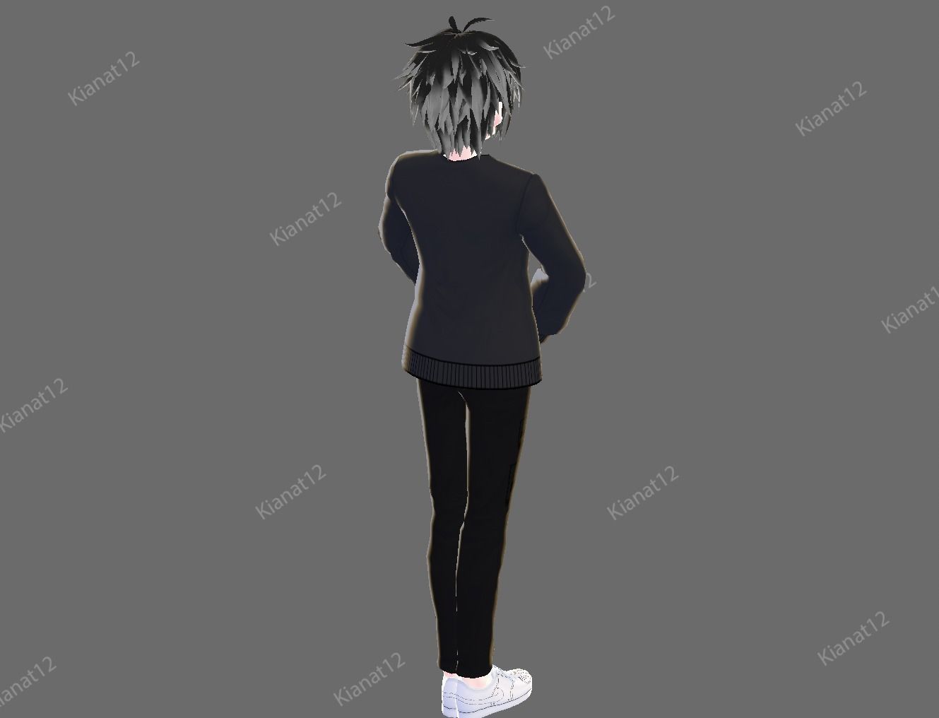 3d anime male avatar for vrchat and for gaming  Low-poly 3D model_13