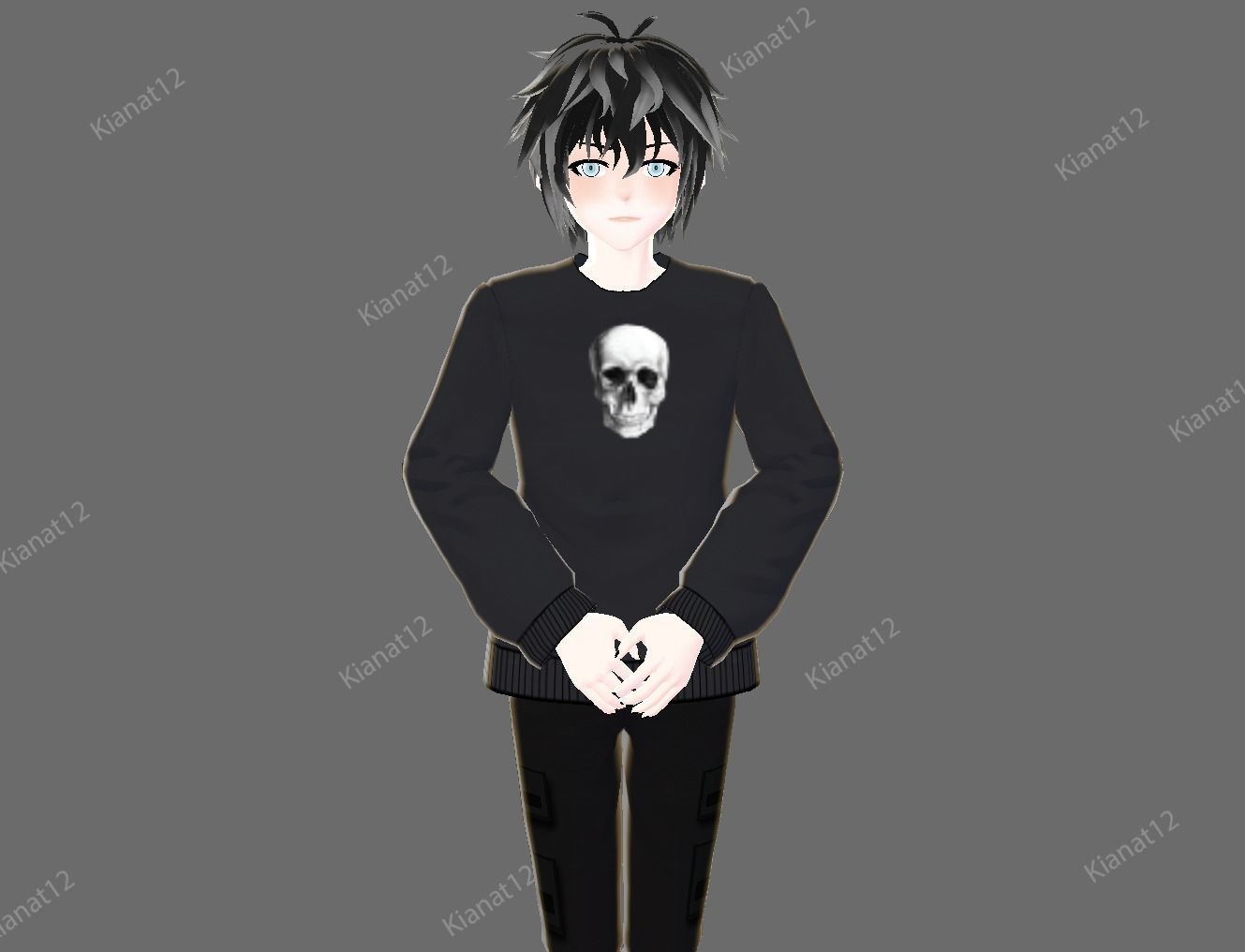 3d anime male avatar for vrchat and for gaming  Low-poly 3D model_18