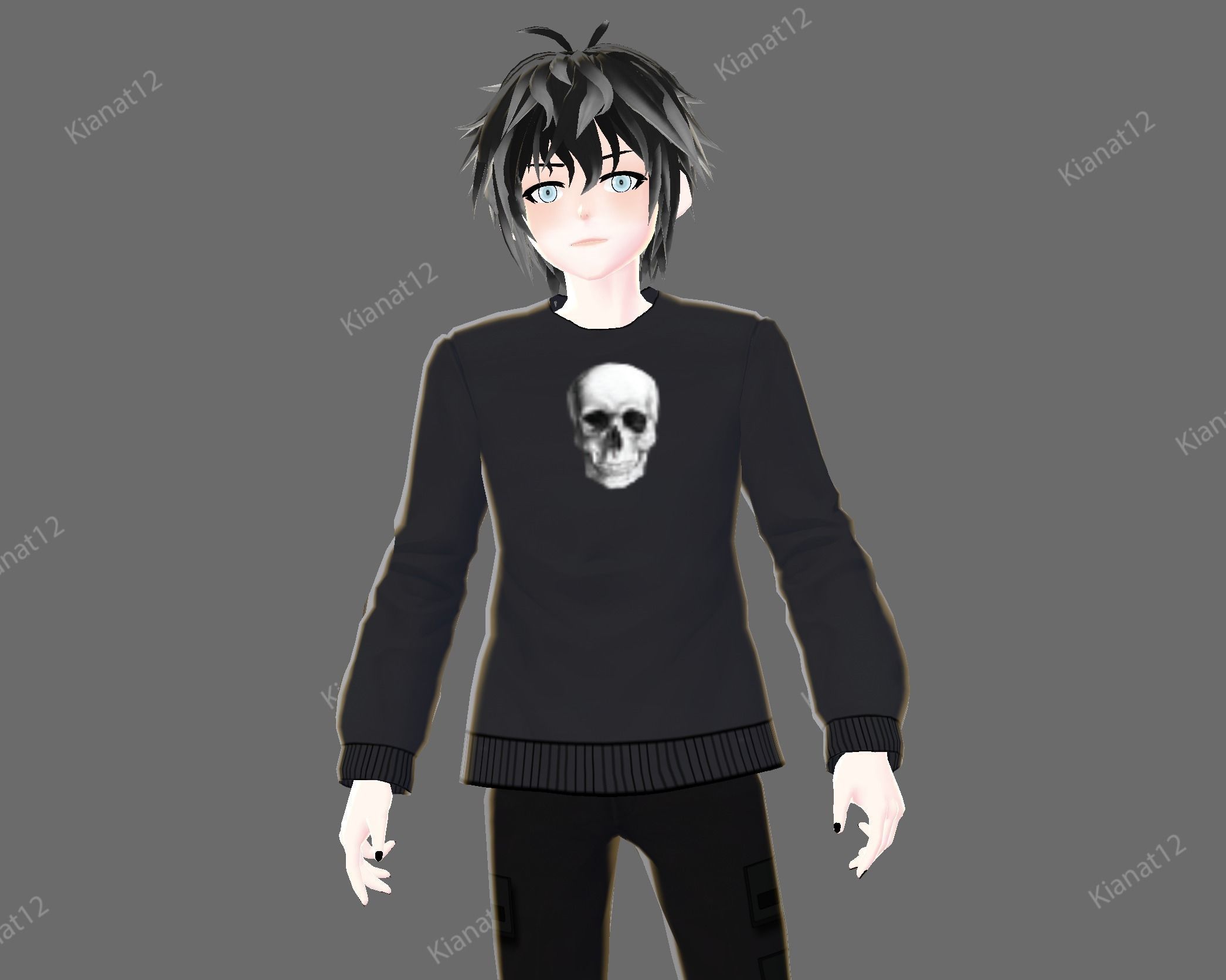 3d anime male avatar for vrchat and for gaming  Low-poly 3D model_23