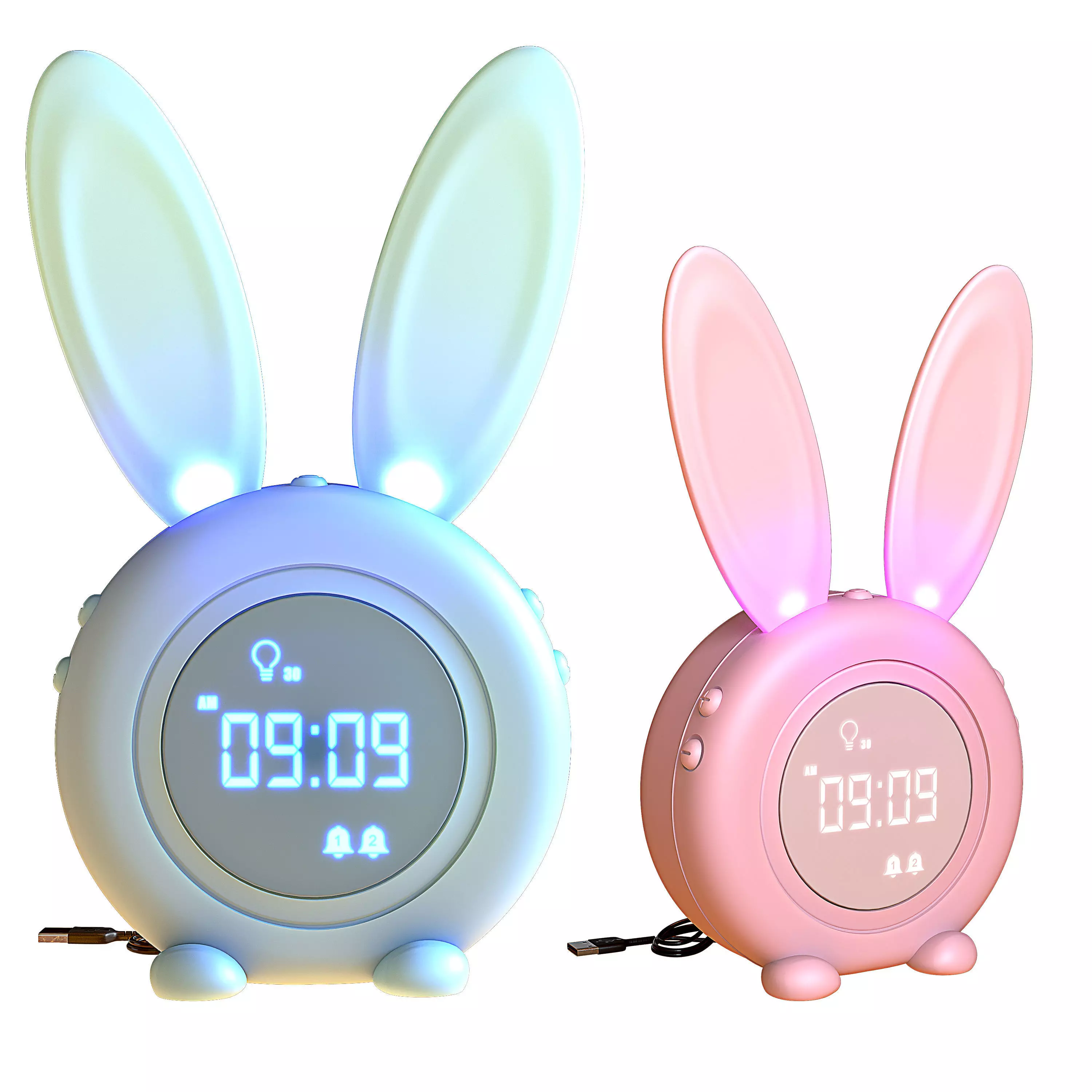 clock bunny ear alarm 3D model