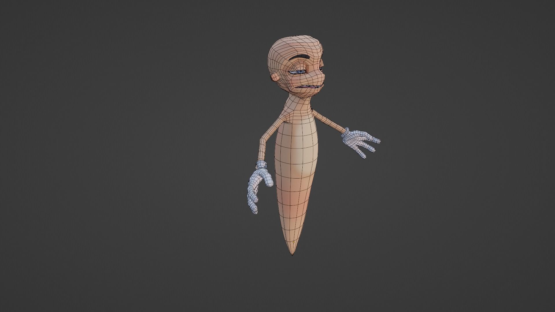 Character cartoon Low-poly 3D model_7