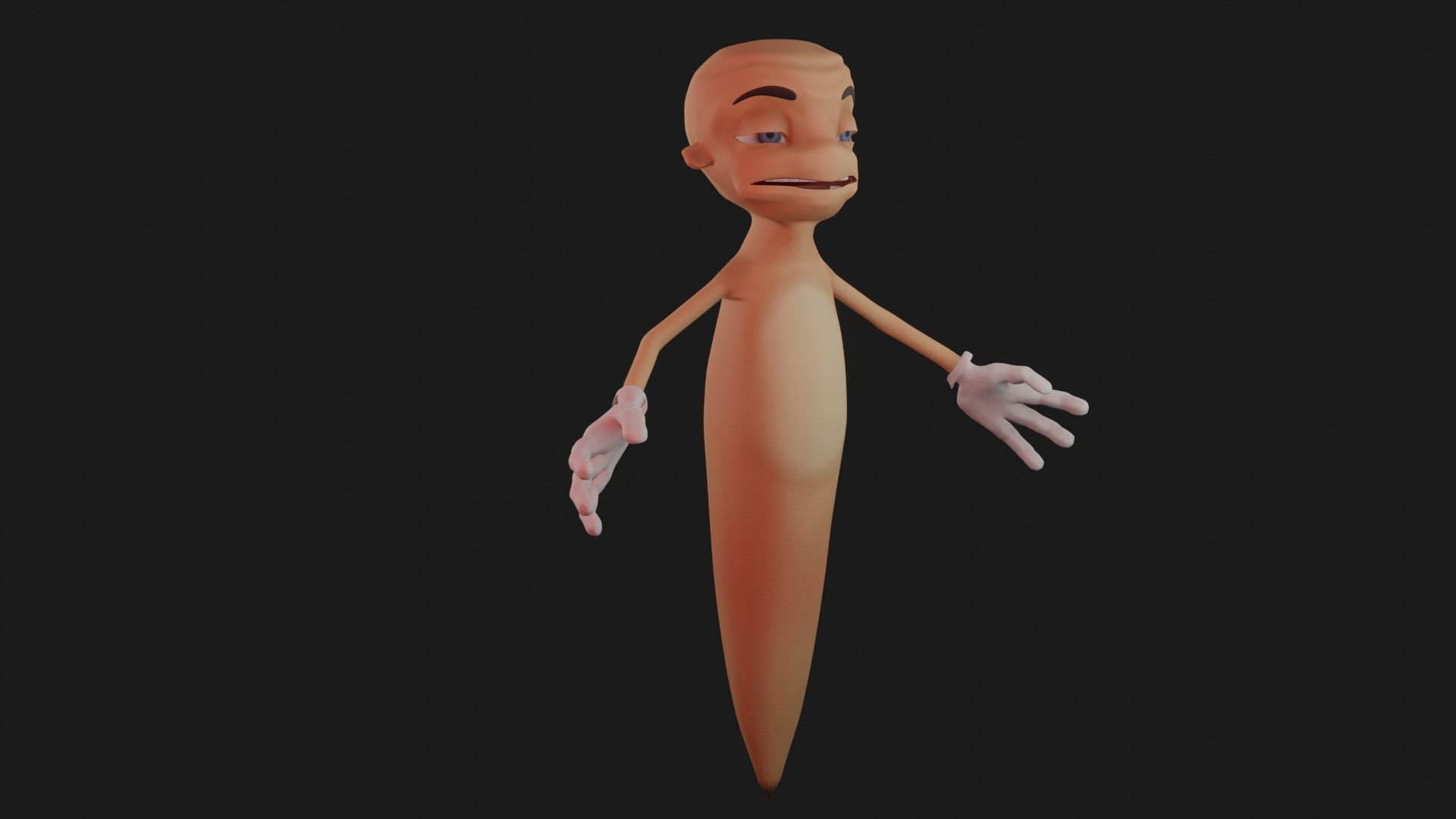 Character cartoon Low-poly 3D model_3