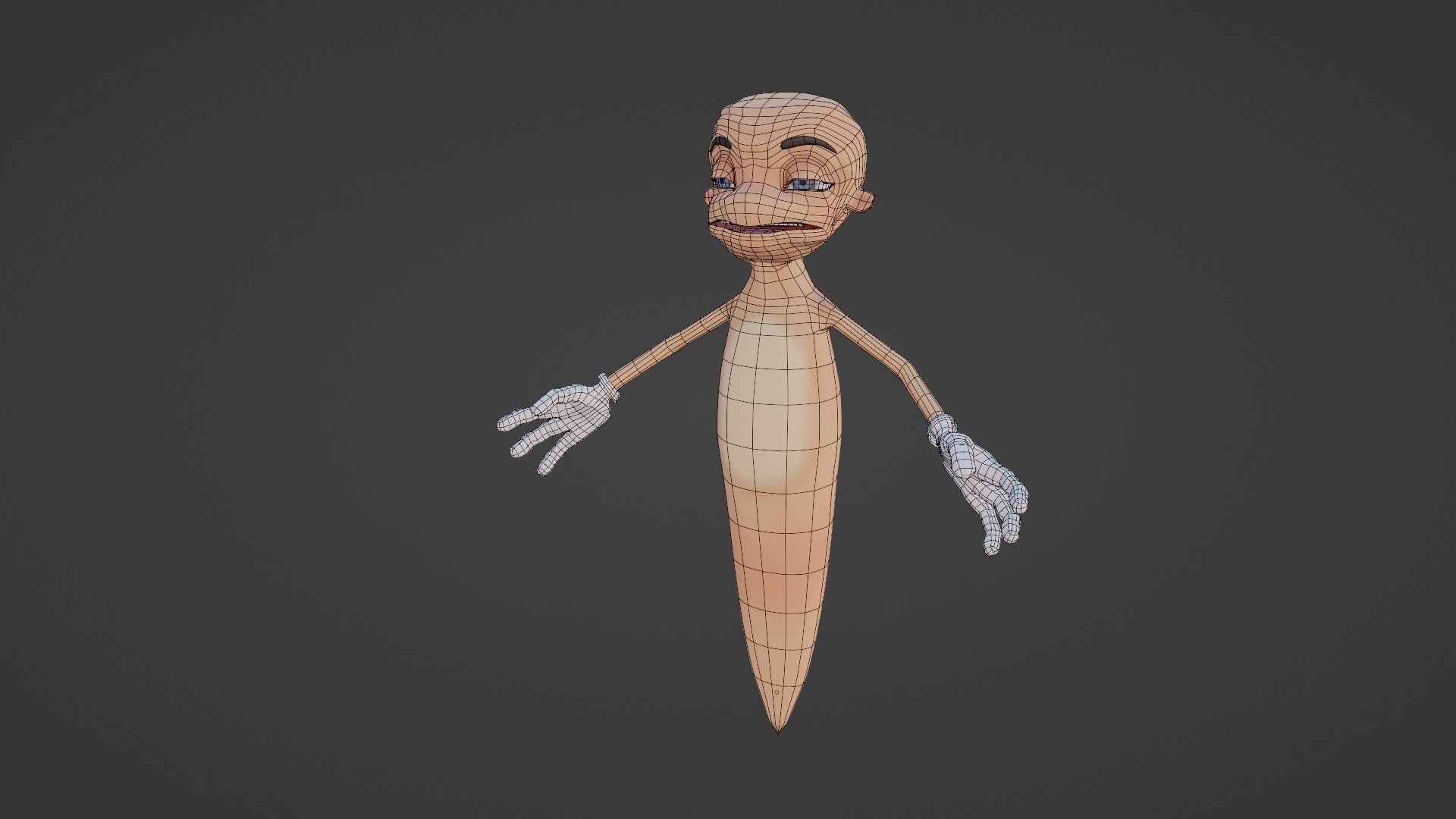 Character cartoon Low-poly 3D model_6