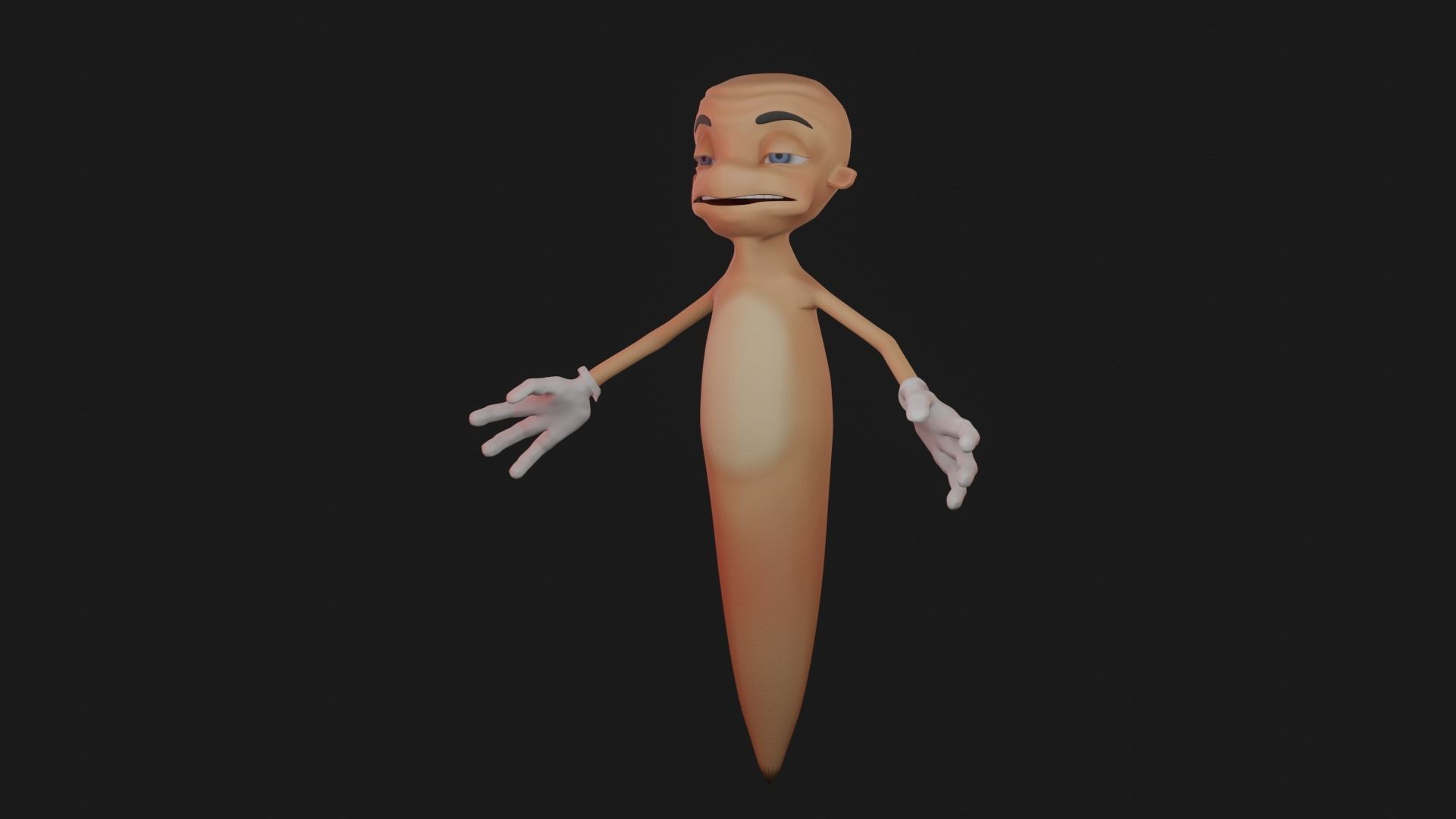 Character cartoon Low-poly 3D model_2