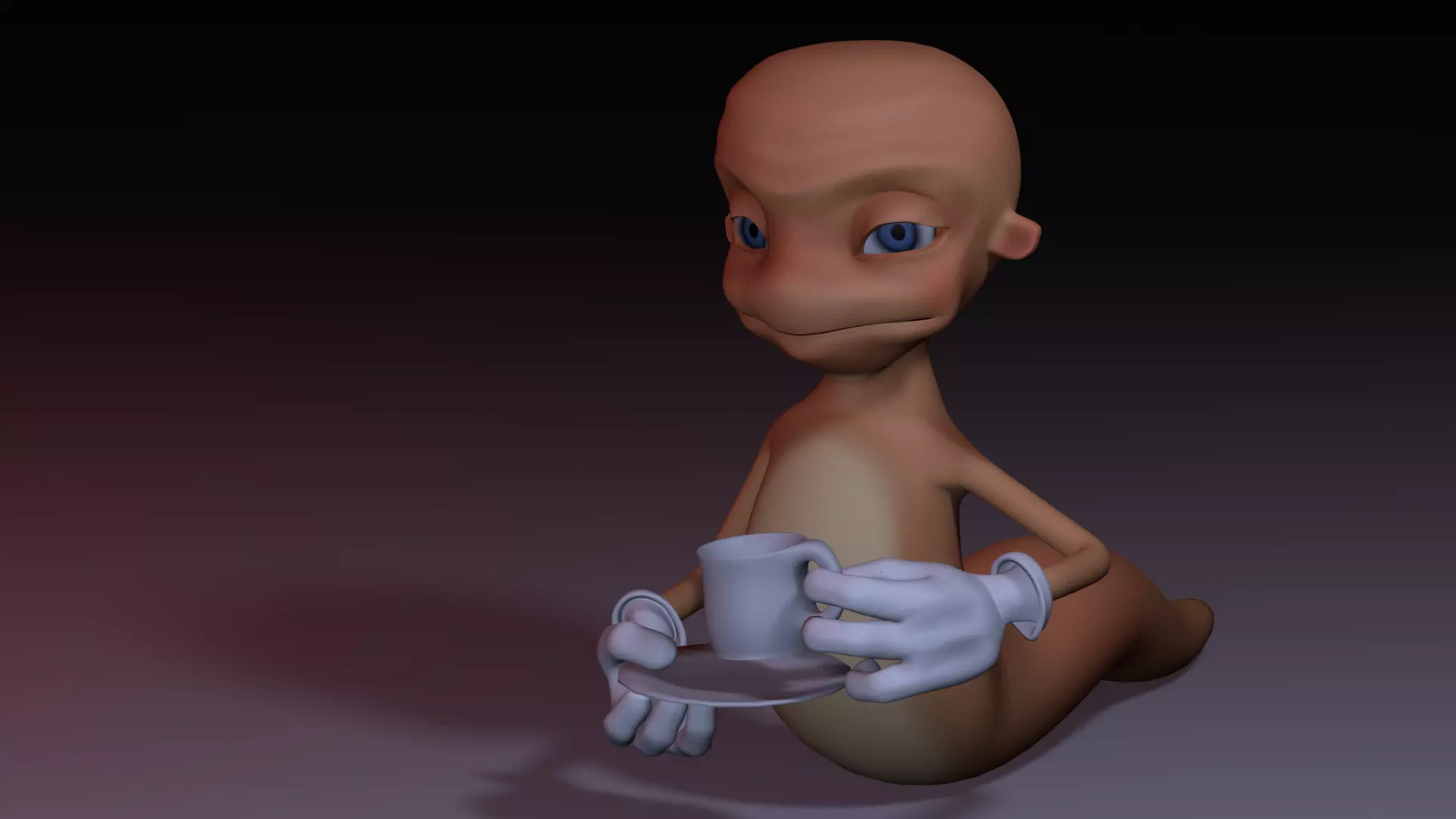 Character cartoon Low-poly 3D model_0