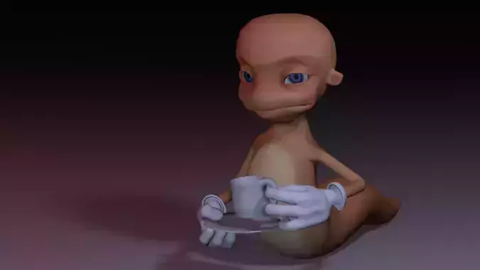 Character cartoon Low-poly 3D model