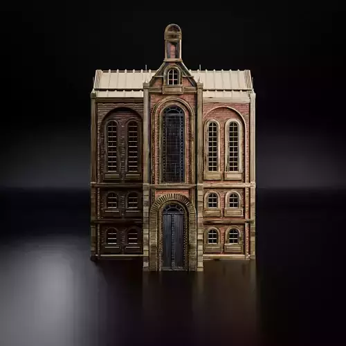 ART DECO STEAMPUNK BUILDING 02 Low-poly 3D model