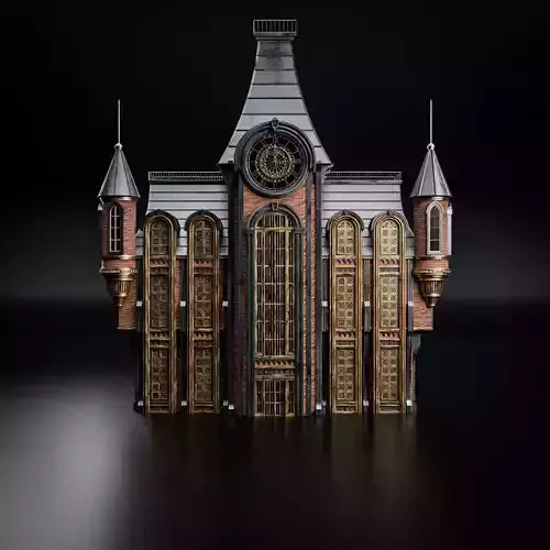 ART DECO STEAMPUNK BUILDING 06 Low-poly 3D model