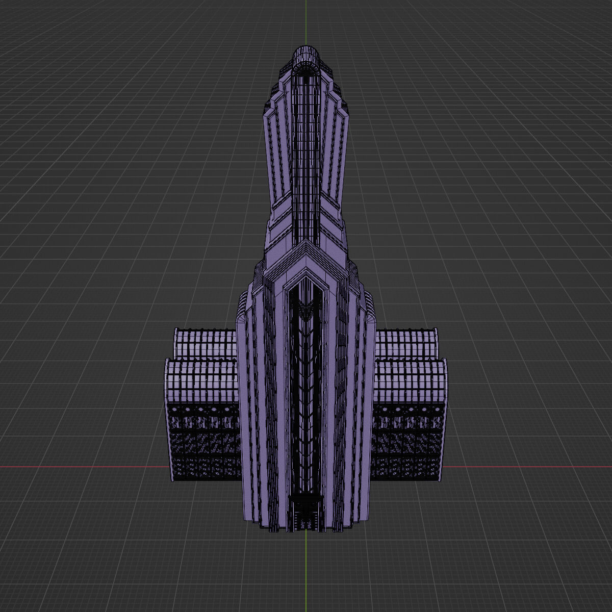 ART DECO SKYSCRAPER BUILDING 01 Low-poly 3D model_24