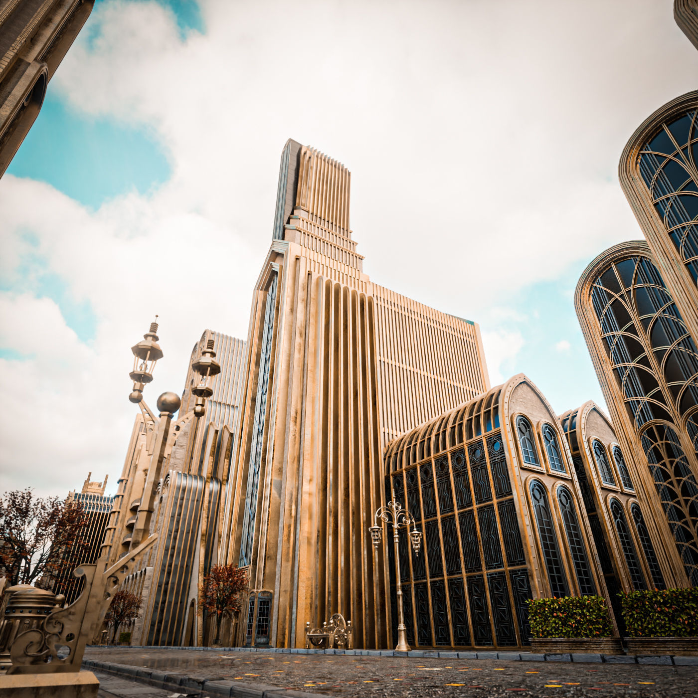 ART DECO SKYSCRAPER BUILDING 01 Low-poly 3D model_4