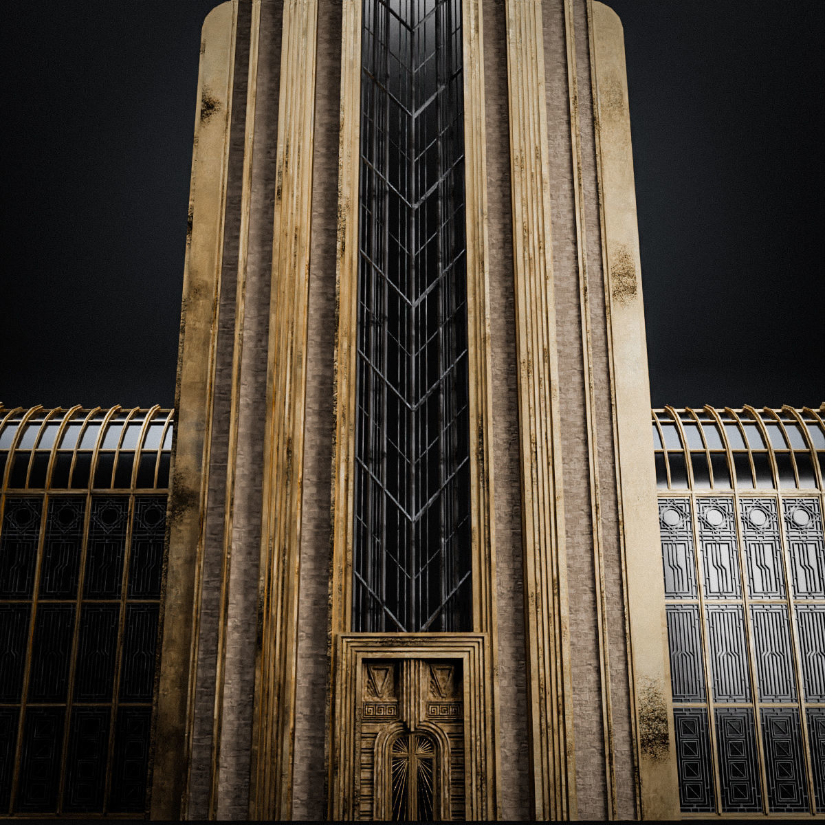 ART DECO SKYSCRAPER BUILDING 01 Low-poly 3D model_14