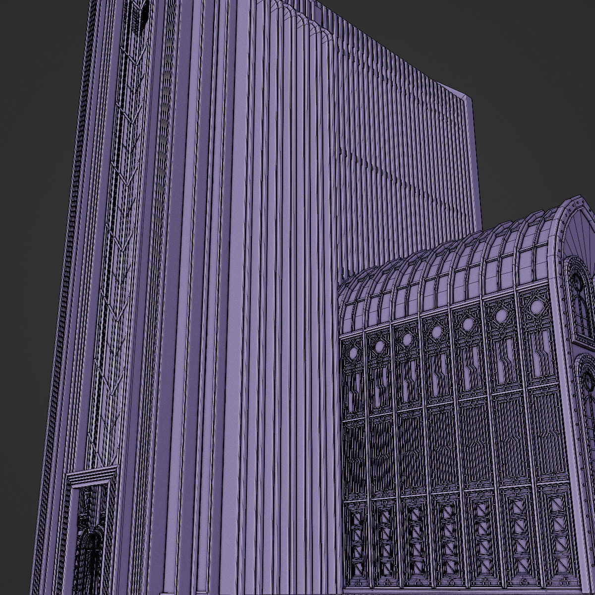 ART DECO SKYSCRAPER BUILDING 01 Low-poly 3D model_28