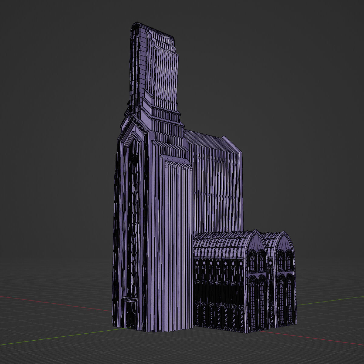 ART DECO SKYSCRAPER BUILDING 01 Low-poly 3D model_18