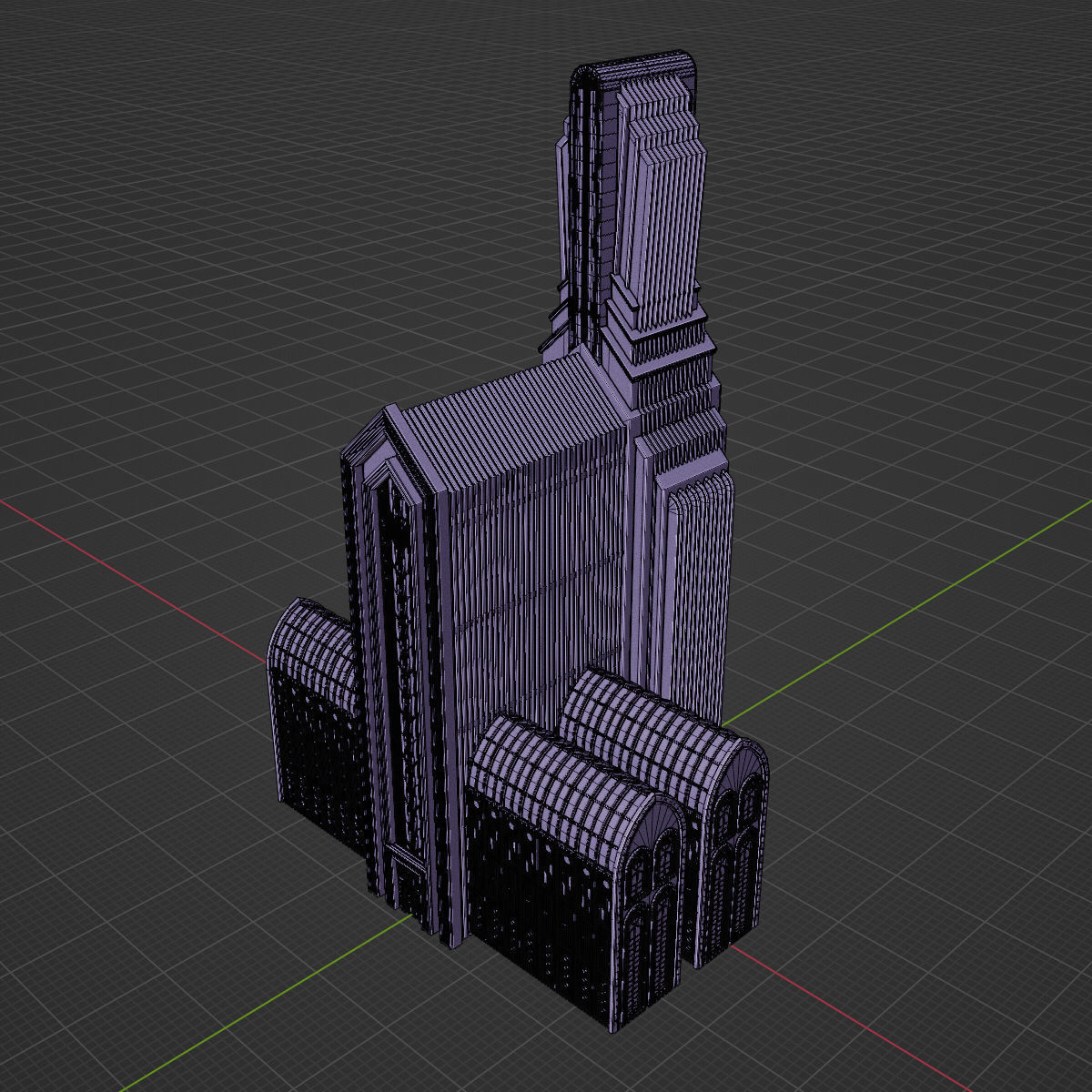 ART DECO SKYSCRAPER BUILDING 01 Low-poly 3D model_26