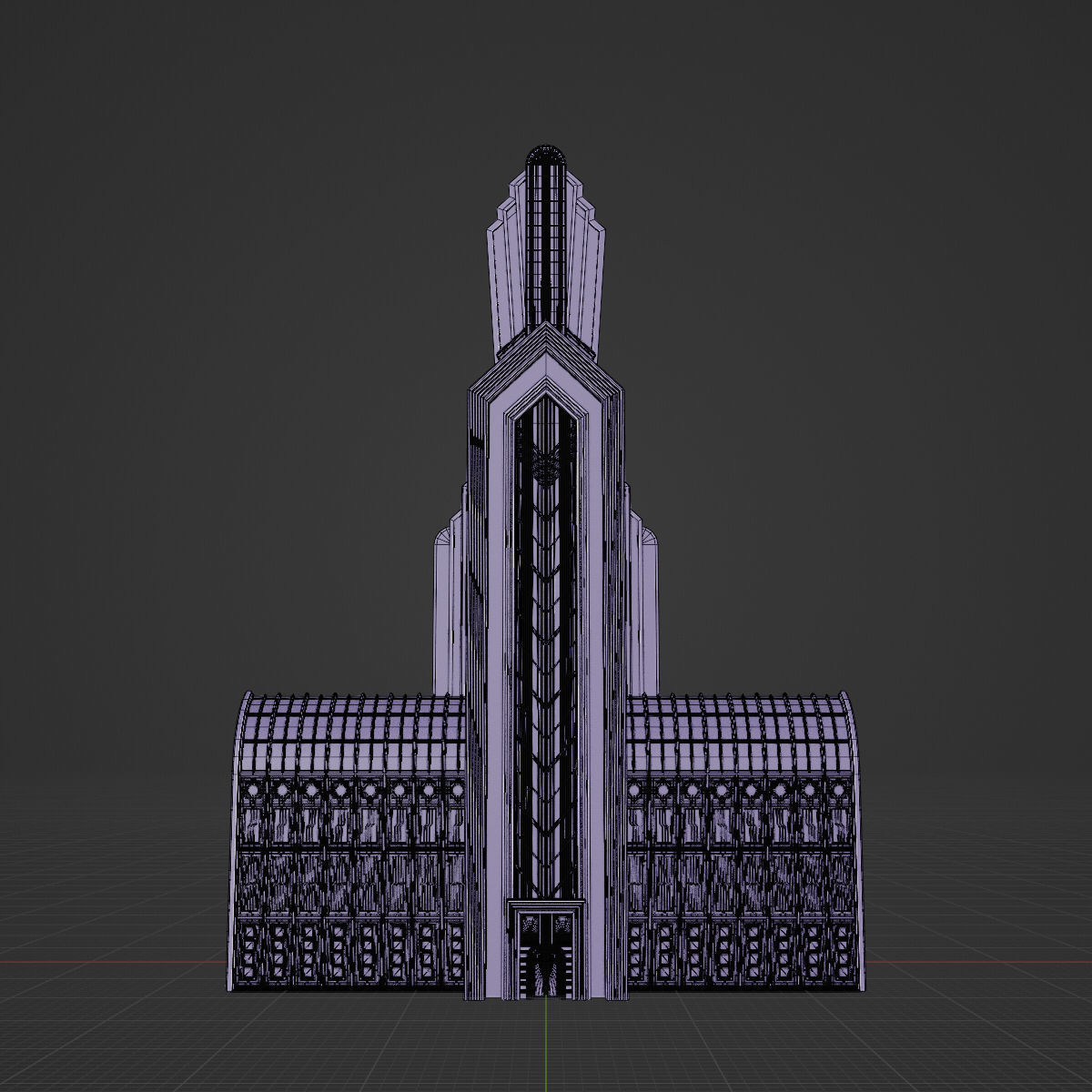ART DECO SKYSCRAPER BUILDING 01 Low-poly 3D model_21