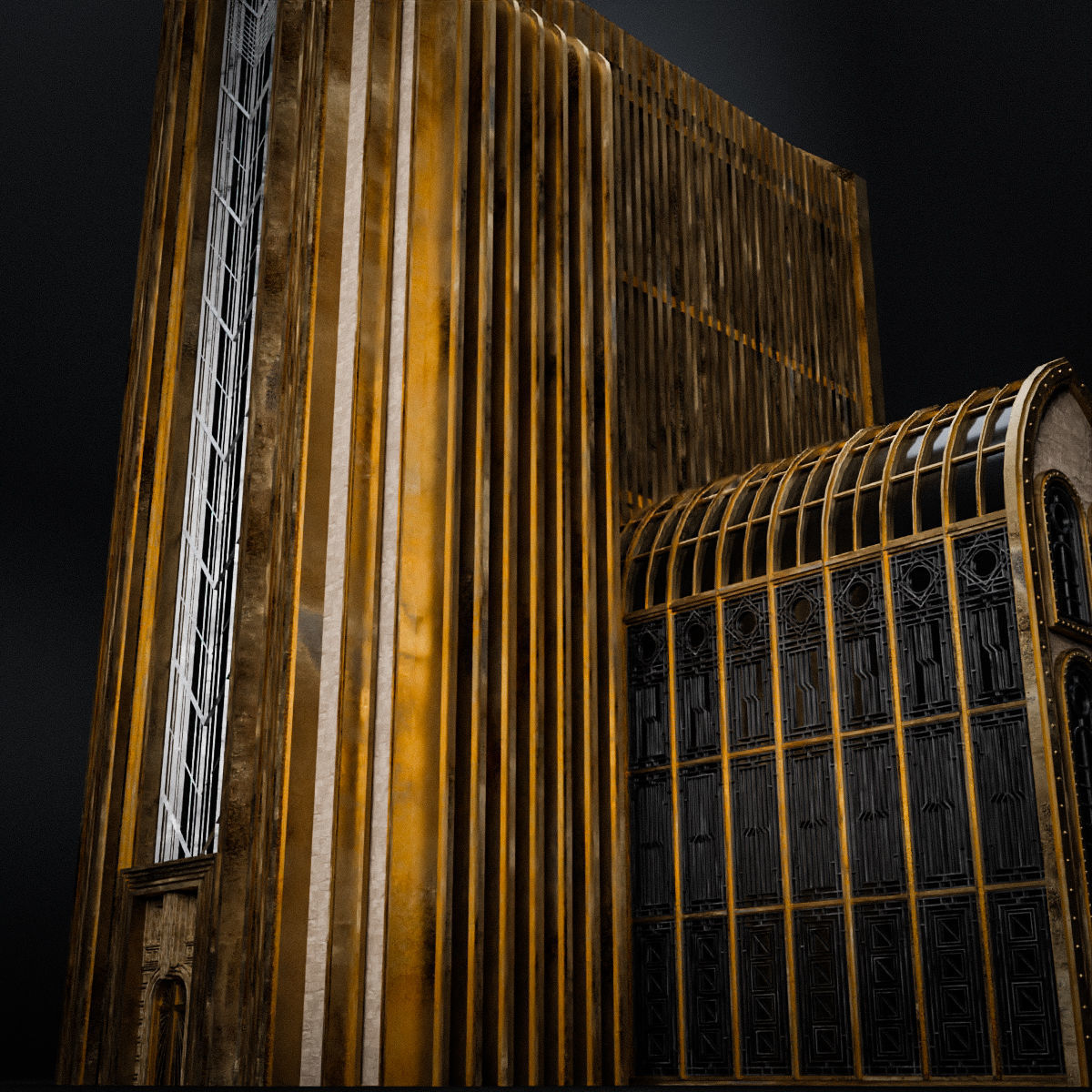 ART DECO SKYSCRAPER BUILDING 01 Low-poly 3D model_15