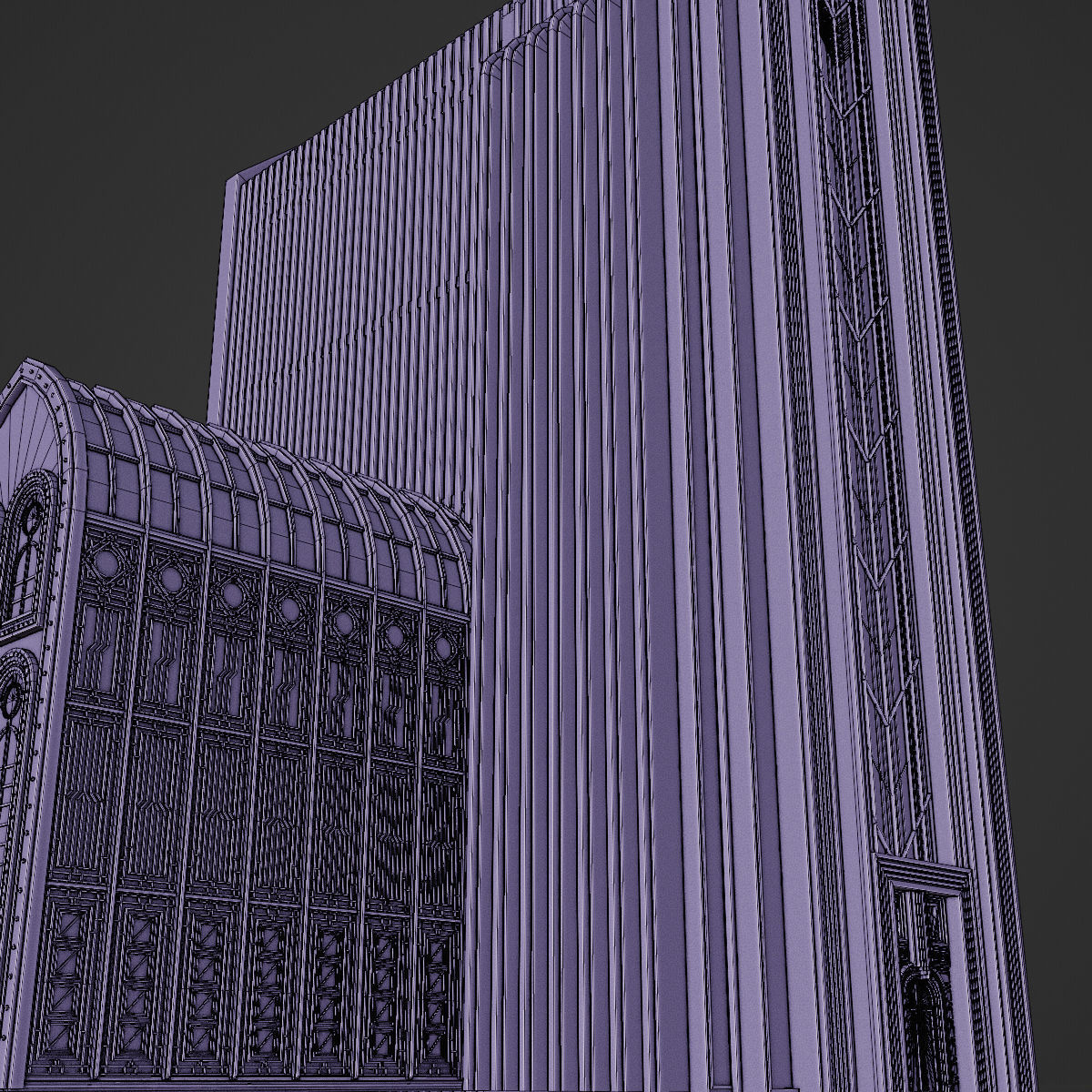 ART DECO SKYSCRAPER BUILDING 01 Low-poly 3D model_29