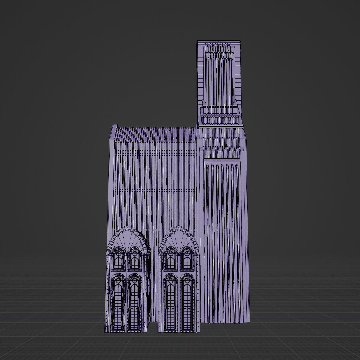 ART DECO SKYSCRAPER BUILDING 01 Low-poly 3D model_23