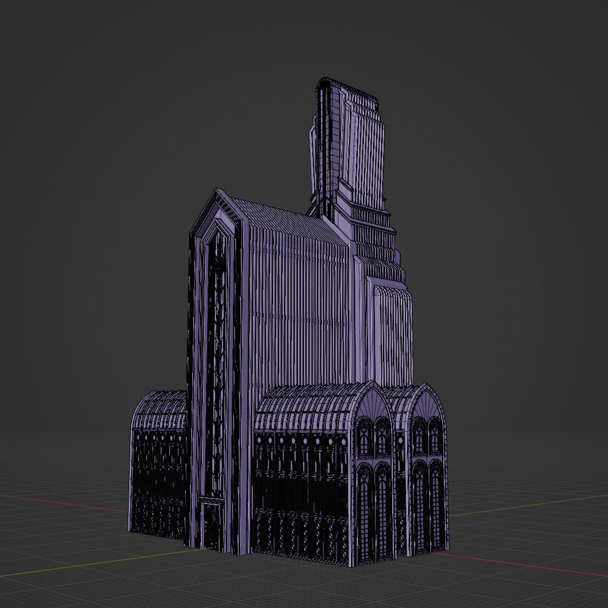 ART DECO SKYSCRAPER BUILDING 01 Low-poly 3D model_22