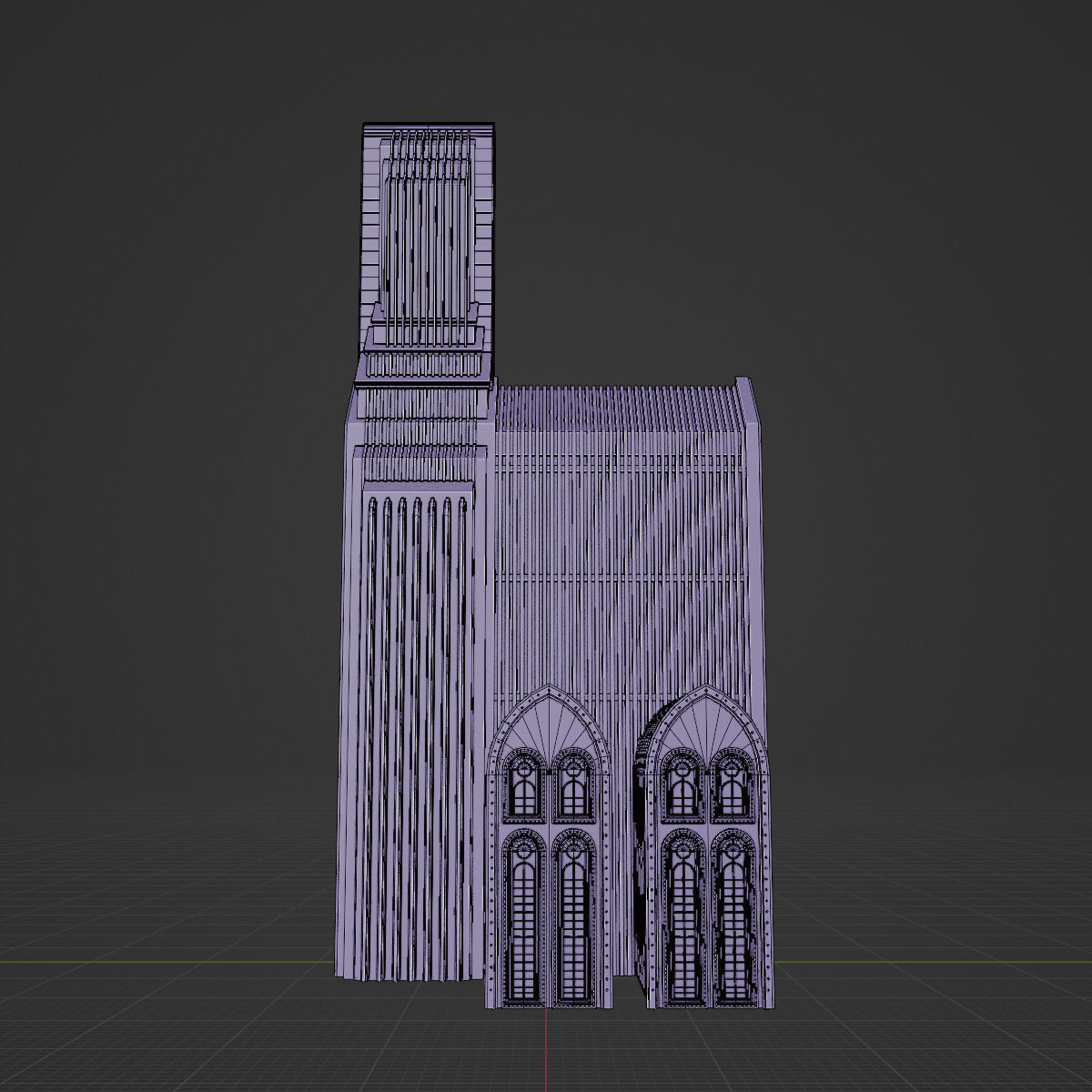 ART DECO SKYSCRAPER BUILDING 01 Low-poly 3D model_19