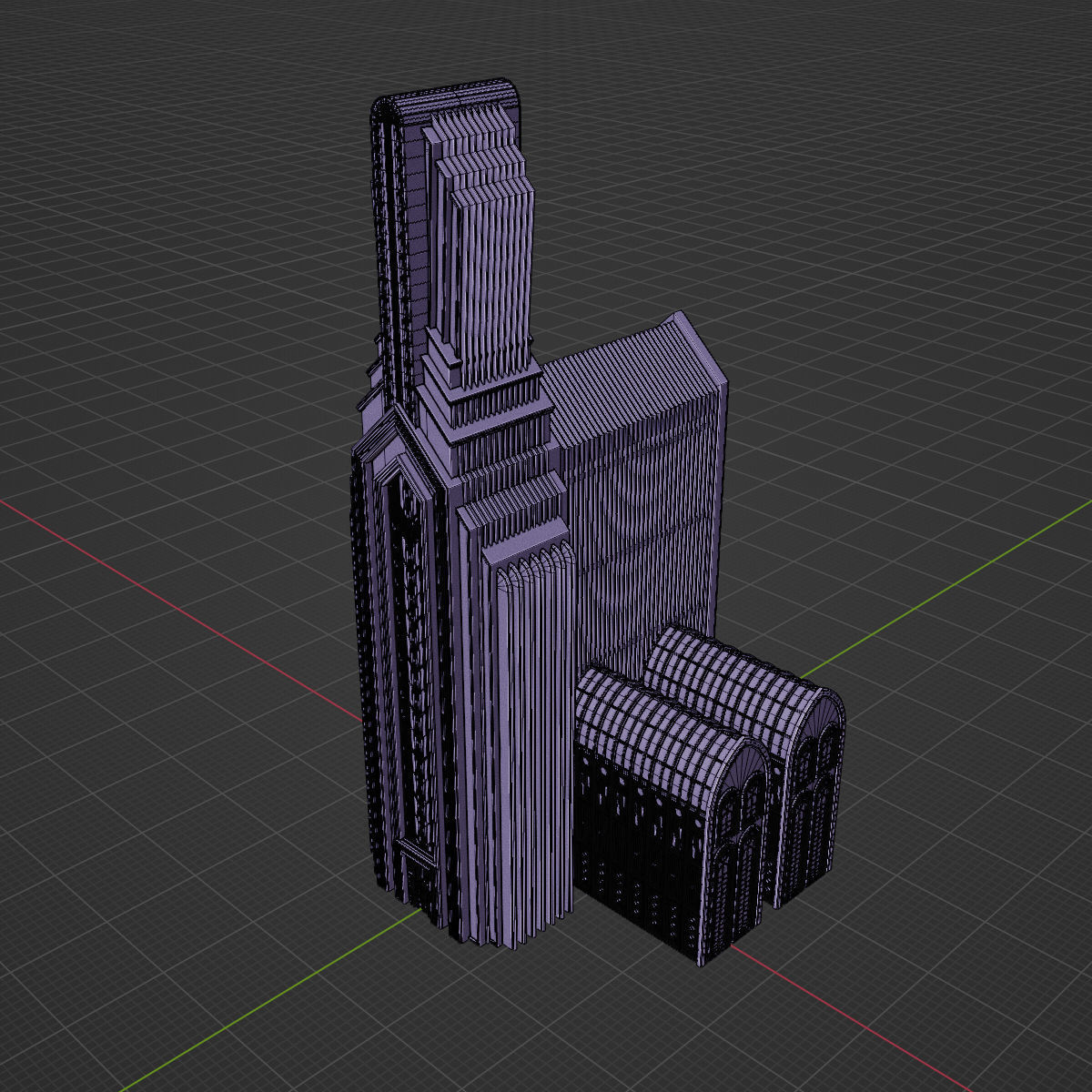 ART DECO SKYSCRAPER BUILDING 01 Low-poly 3D model_25