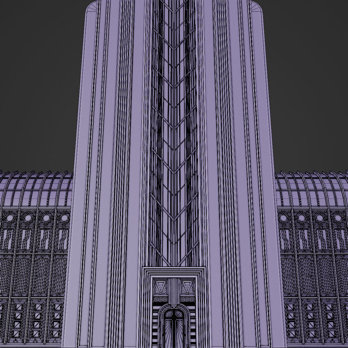 ART DECO SKYSCRAPER BUILDING 01 Low-poly 3D model_27
