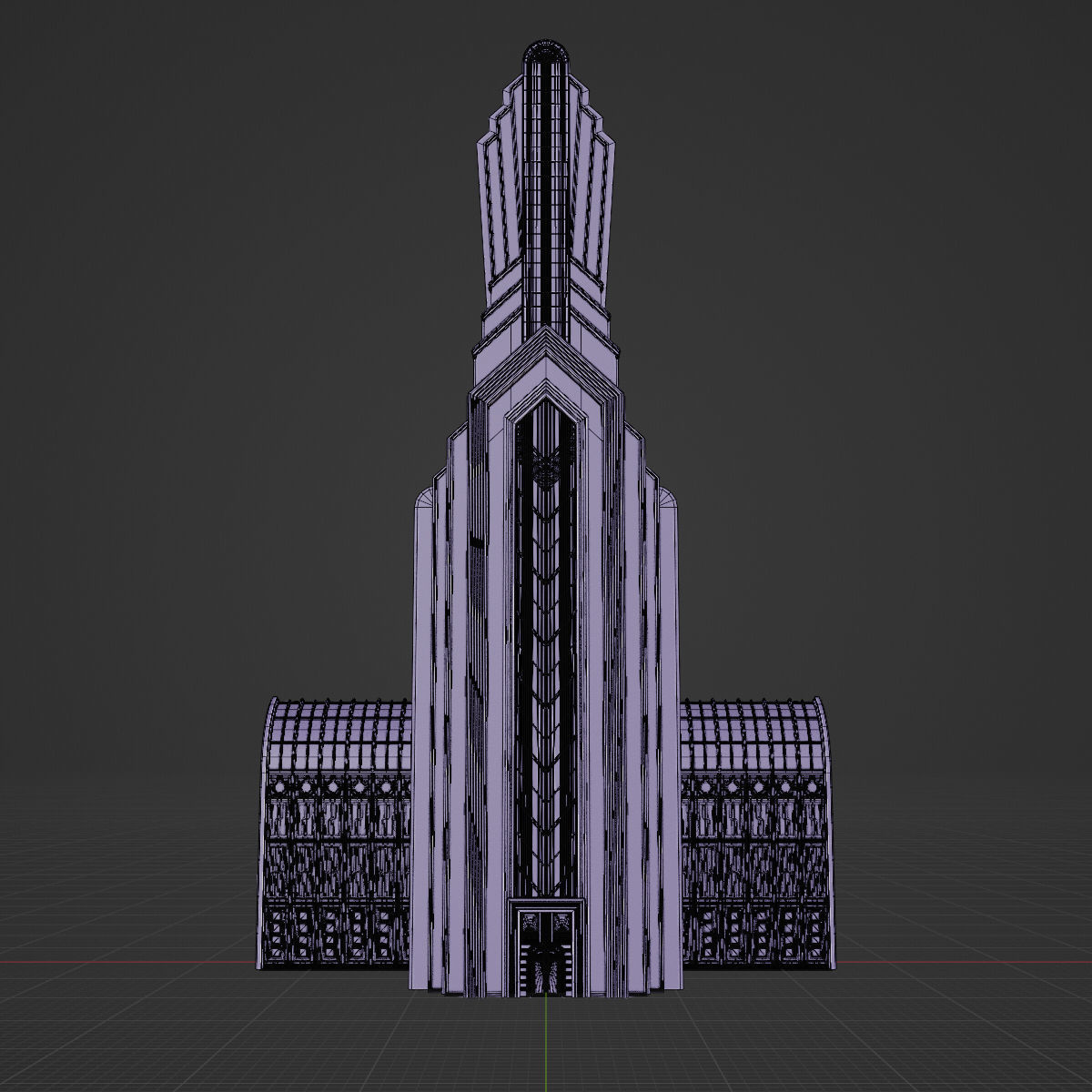ART DECO SKYSCRAPER BUILDING 01 Low-poly 3D model_17