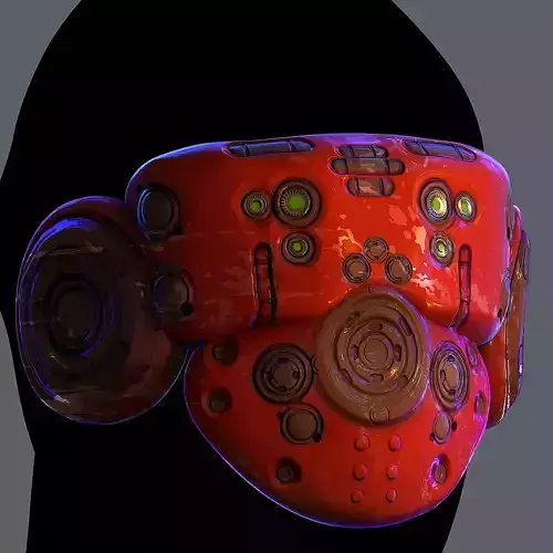 Gas mask helmet 3d model scifi Low-poly Low-poly 3D model