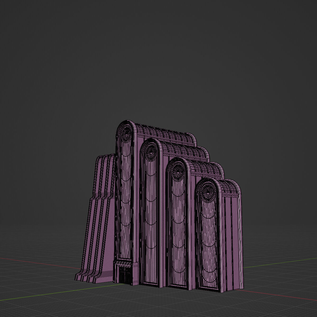 ART DECO SKYSCRAPER BUILDING 02 Low-poly 3D model_22