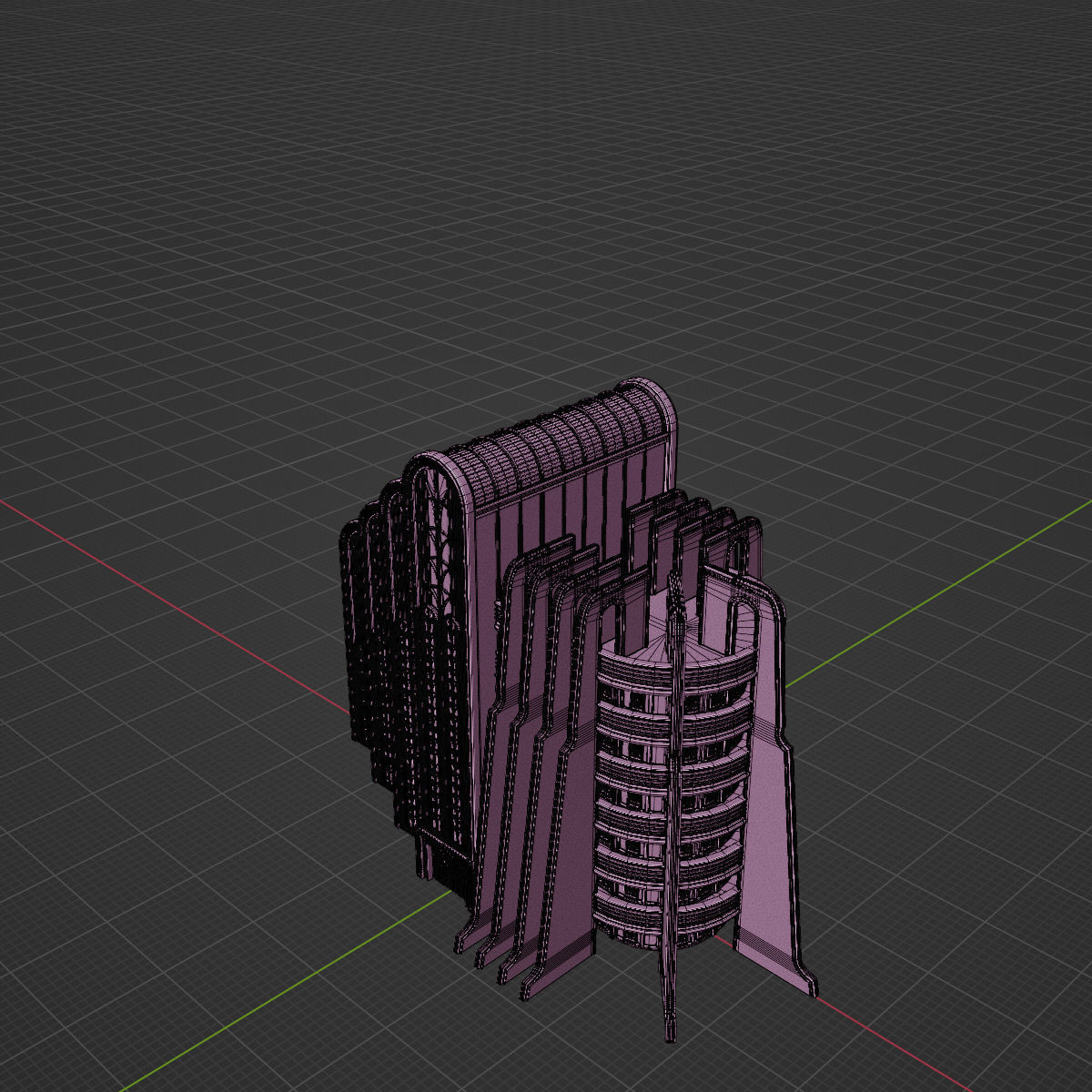 ART DECO SKYSCRAPER BUILDING 02 Low-poly 3D model_25