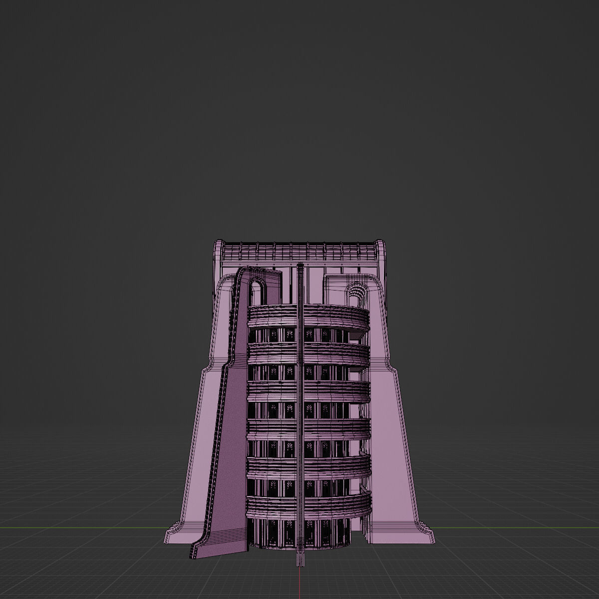ART DECO SKYSCRAPER BUILDING 02 Low-poly 3D model_19