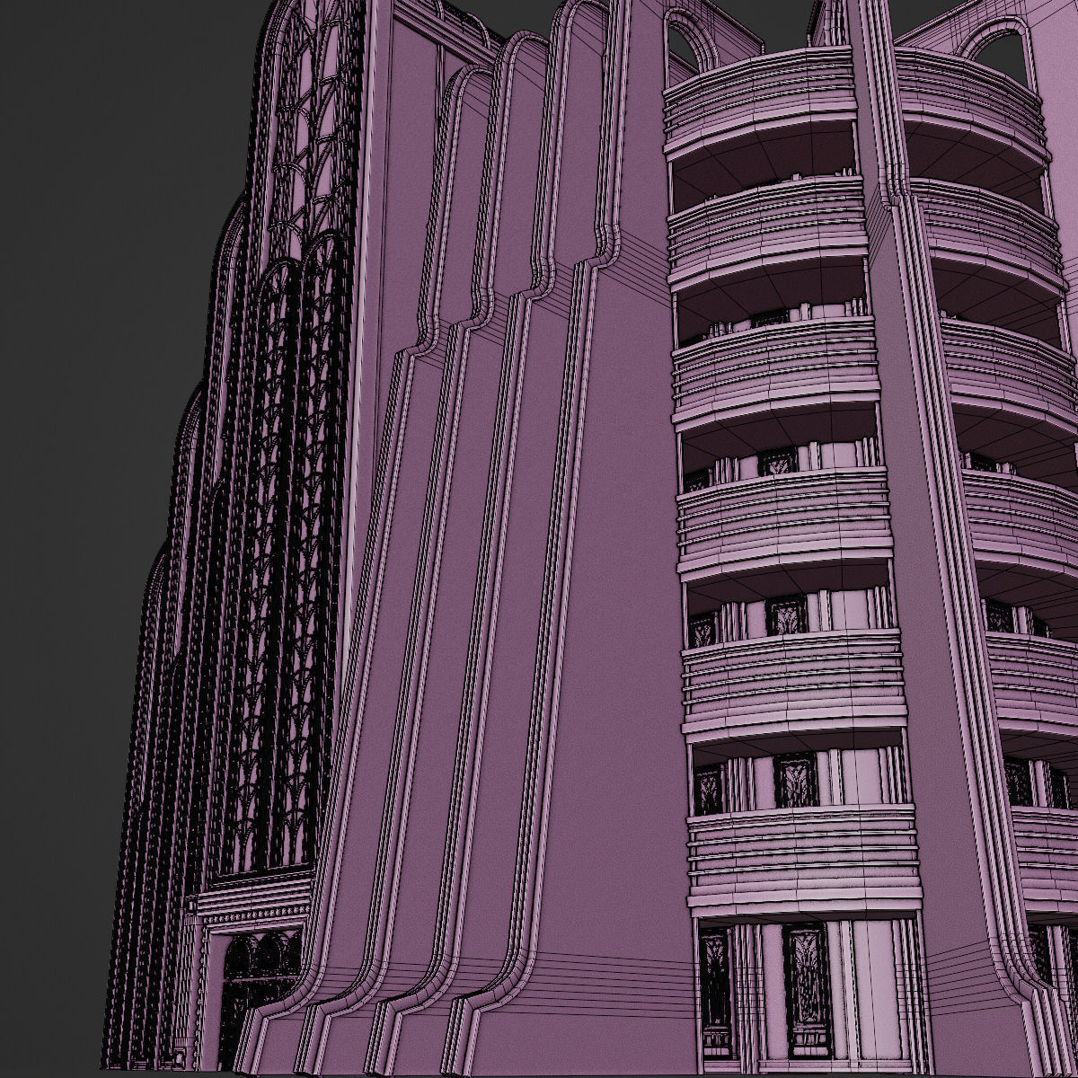 ART DECO SKYSCRAPER BUILDING 02 Low-poly 3D model_28