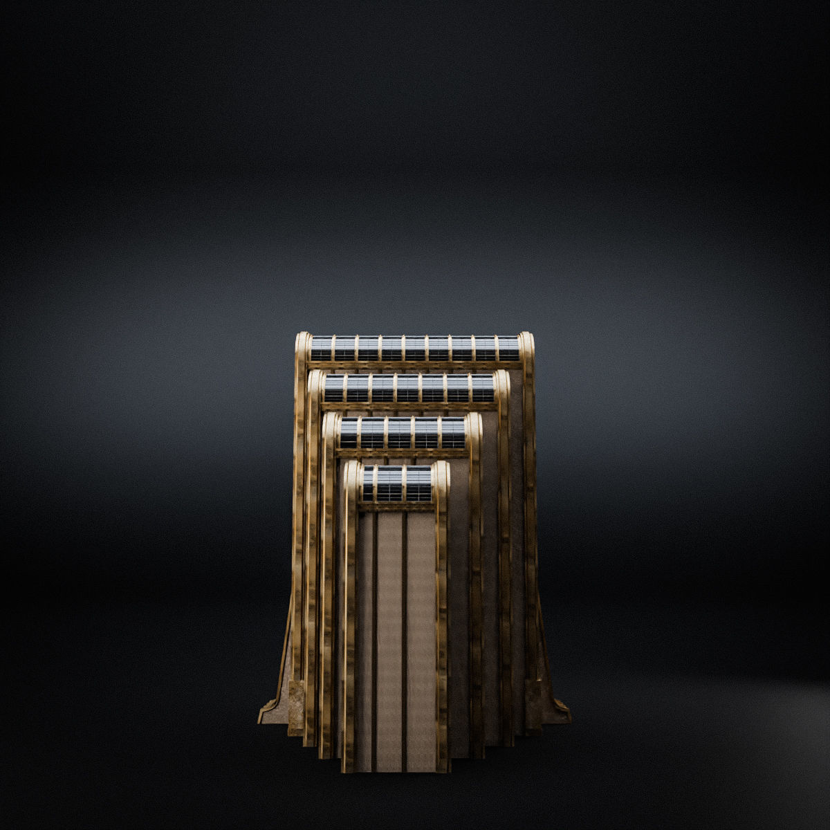 ART DECO SKYSCRAPER BUILDING 02 Low-poly 3D model_10