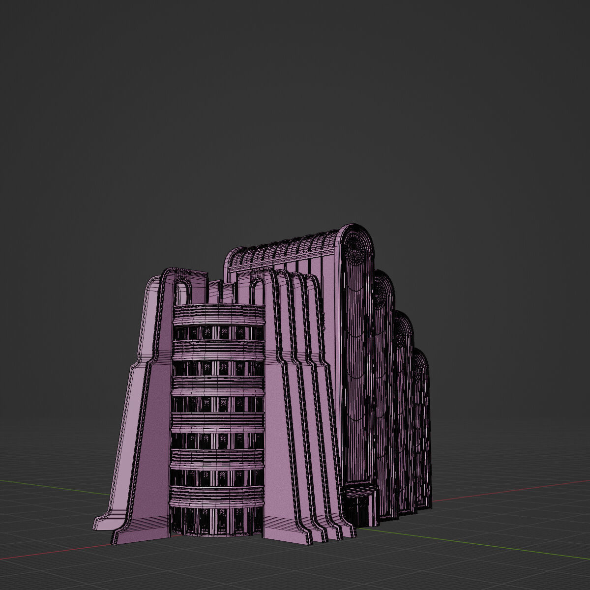 ART DECO SKYSCRAPER BUILDING 02 Low-poly 3D model_20