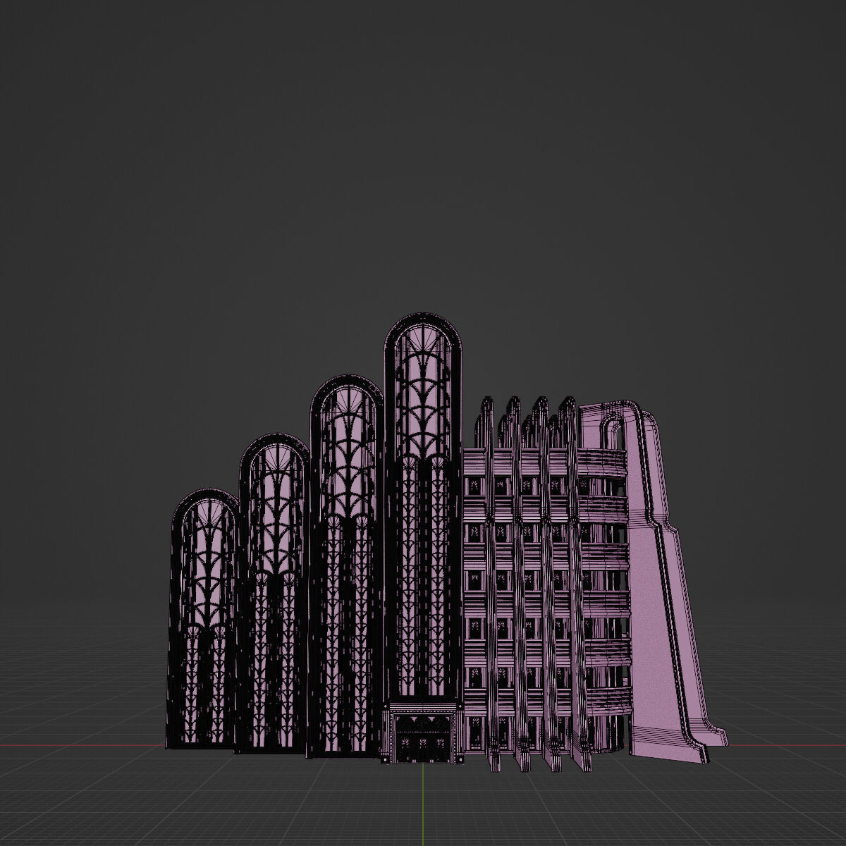 ART DECO SKYSCRAPER BUILDING 02 Low-poly 3D model_17