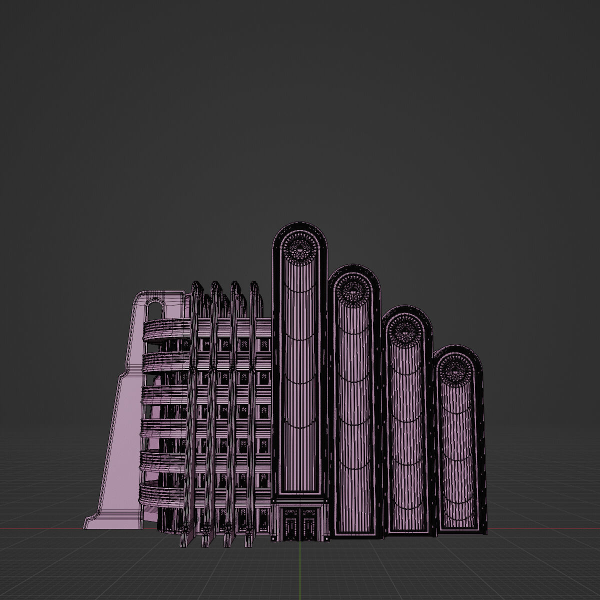ART DECO SKYSCRAPER BUILDING 02 Low-poly 3D model_21