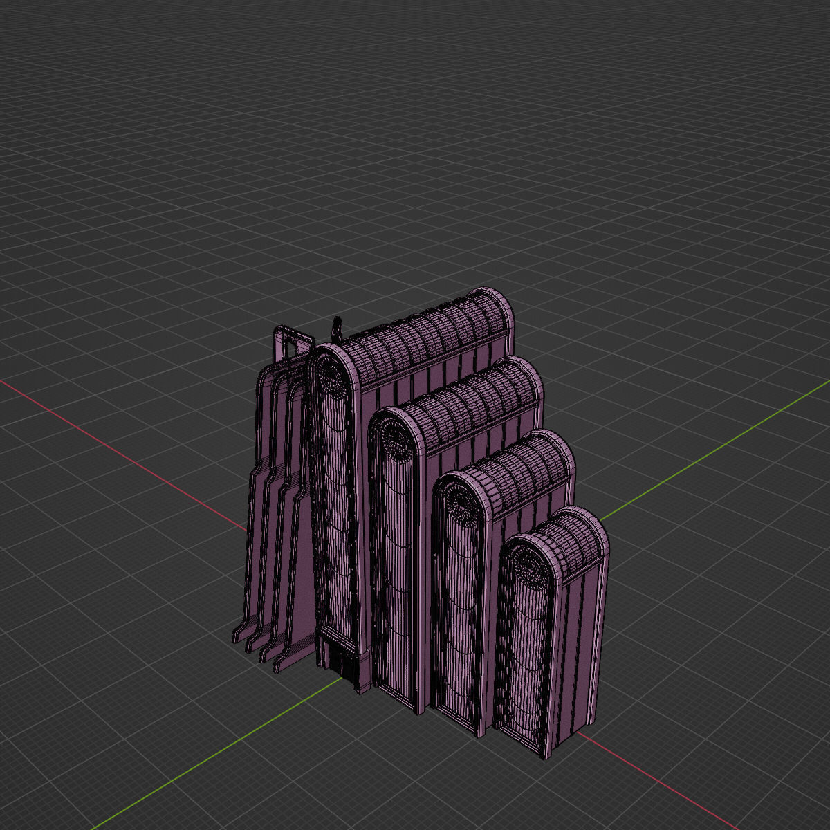 ART DECO SKYSCRAPER BUILDING 02 Low-poly 3D model_26