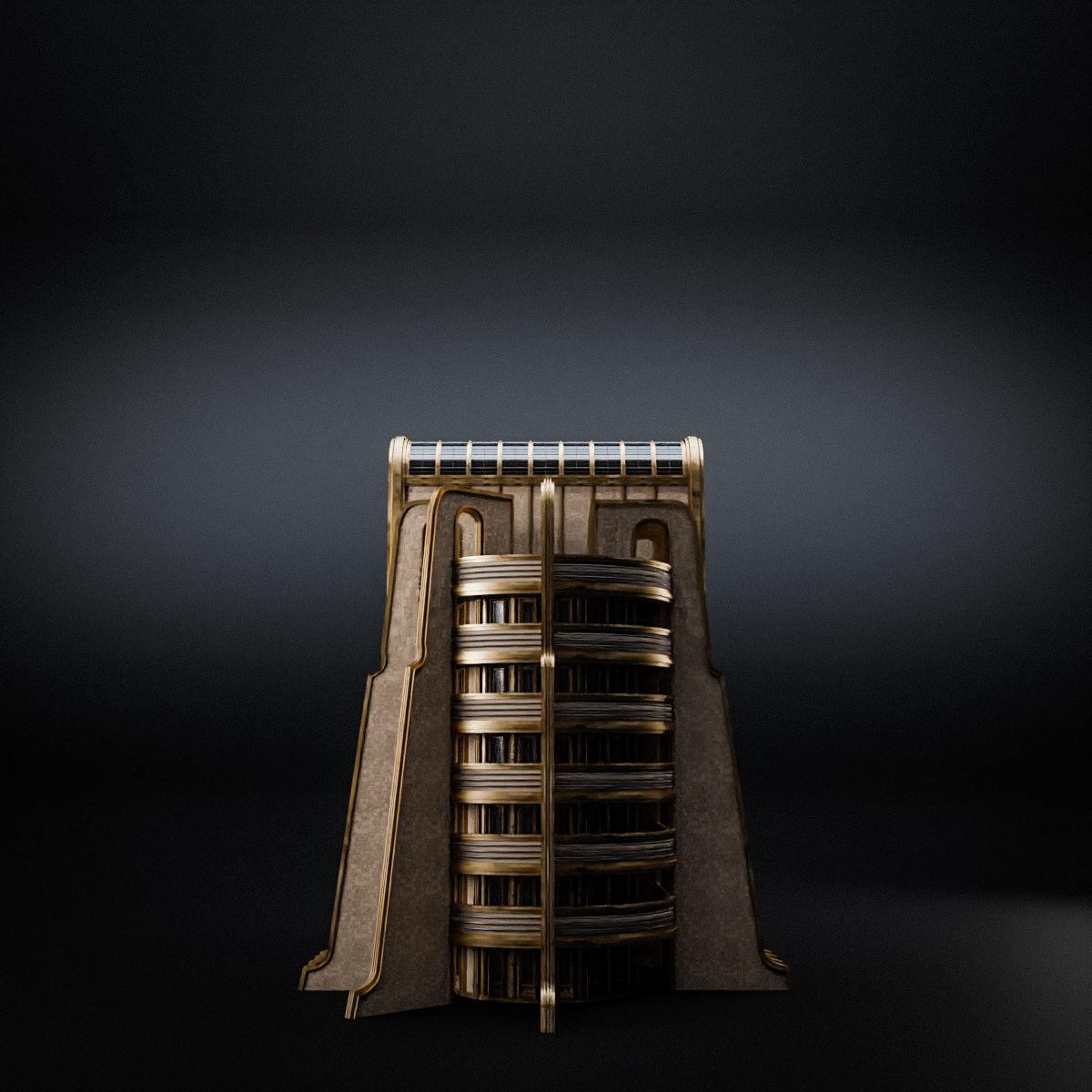 ART DECO SKYSCRAPER BUILDING 02 Low-poly 3D model_6