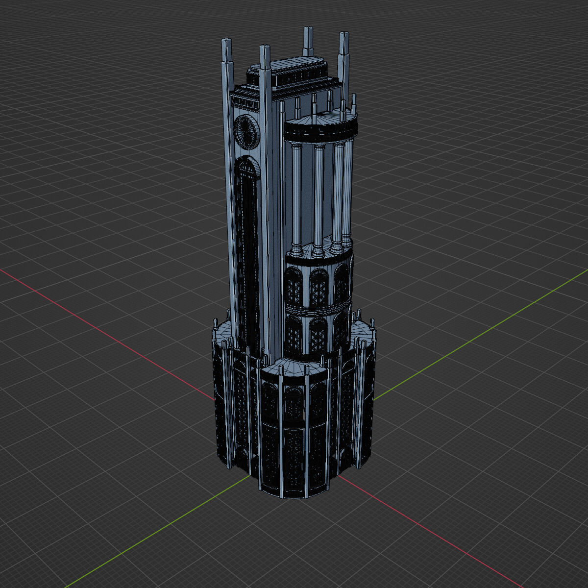 ART DECO SKYSCRAPER BUILDING 03 Low-poly 3D model_21