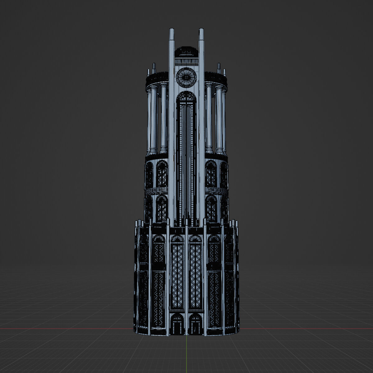 ART DECO SKYSCRAPER BUILDING 03 Low-poly 3D model_23