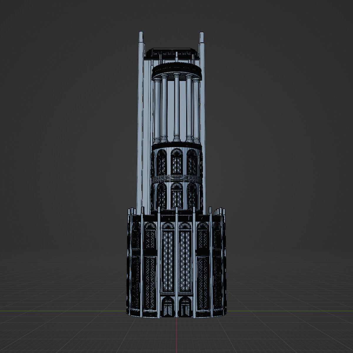 ART DECO SKYSCRAPER BUILDING 03 Low-poly 3D model_26