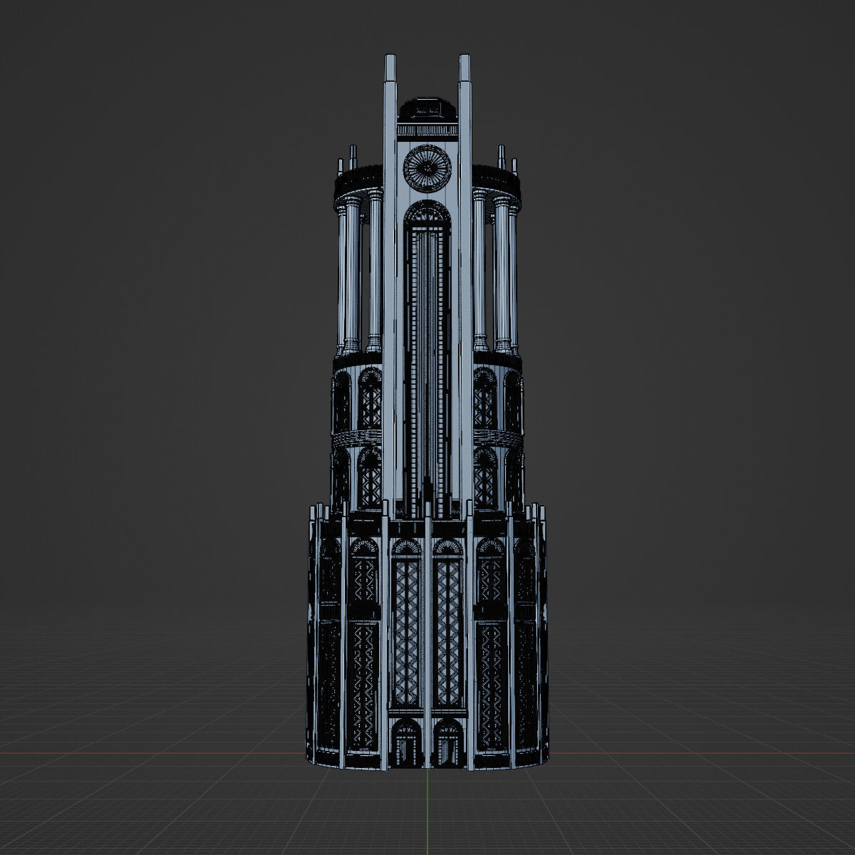 ART DECO SKYSCRAPER BUILDING 03 Low-poly 3D model_29