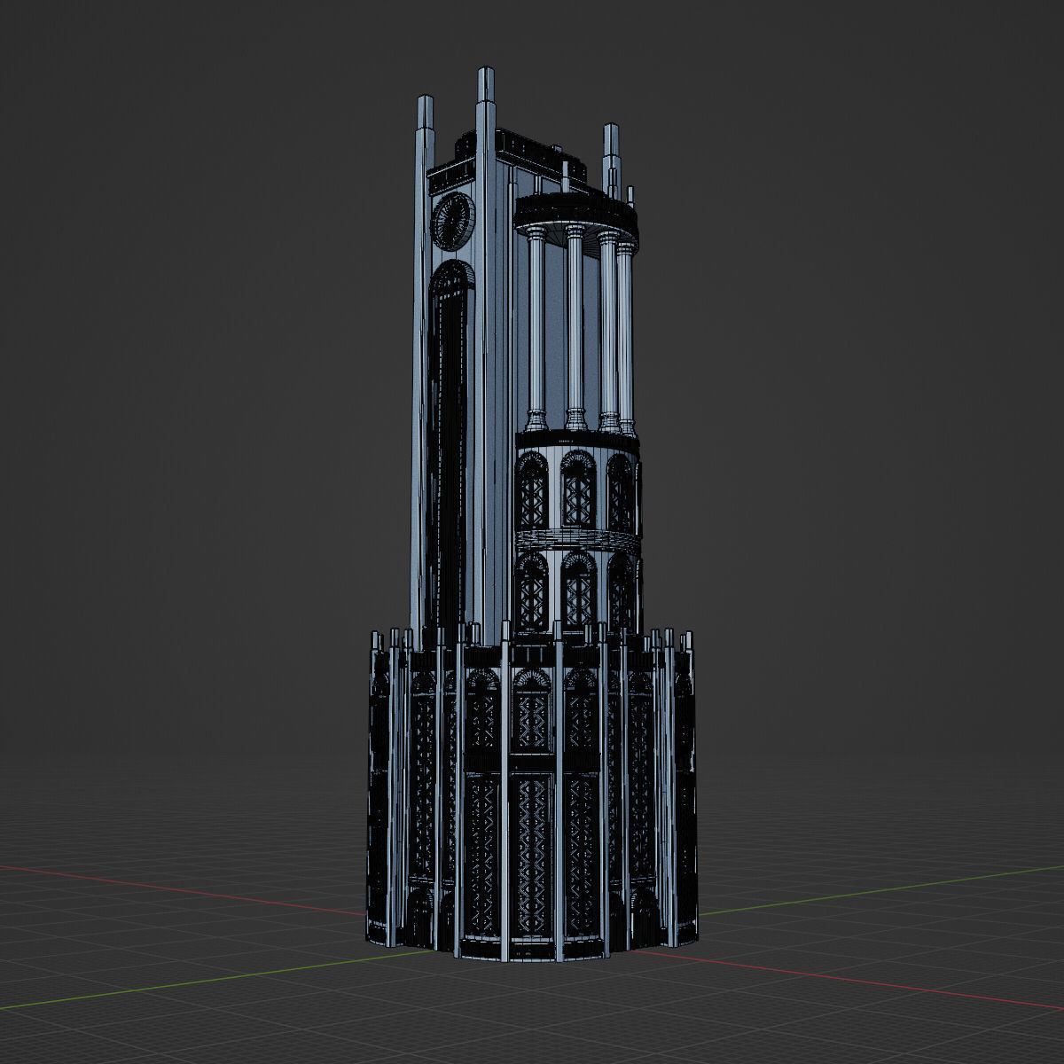 ART DECO SKYSCRAPER BUILDING 03 Low-poly 3D model_25