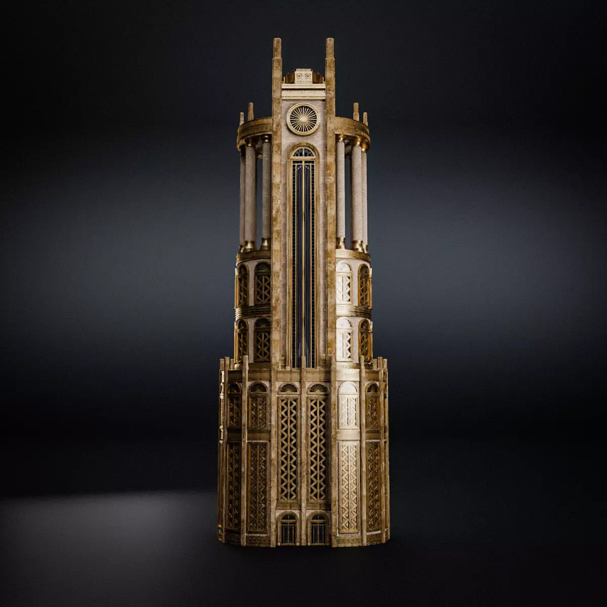 ART DECO SKYSCRAPER BUILDING 03 Low-poly 3D model_0